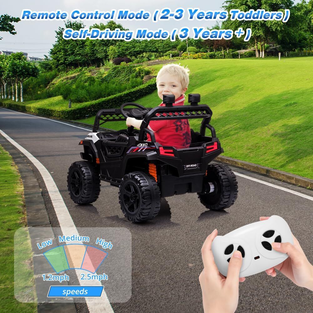 12V Ride-On UTV Truck for Kids with Remote Control, Music, and 390W Dual Motors - Image 5