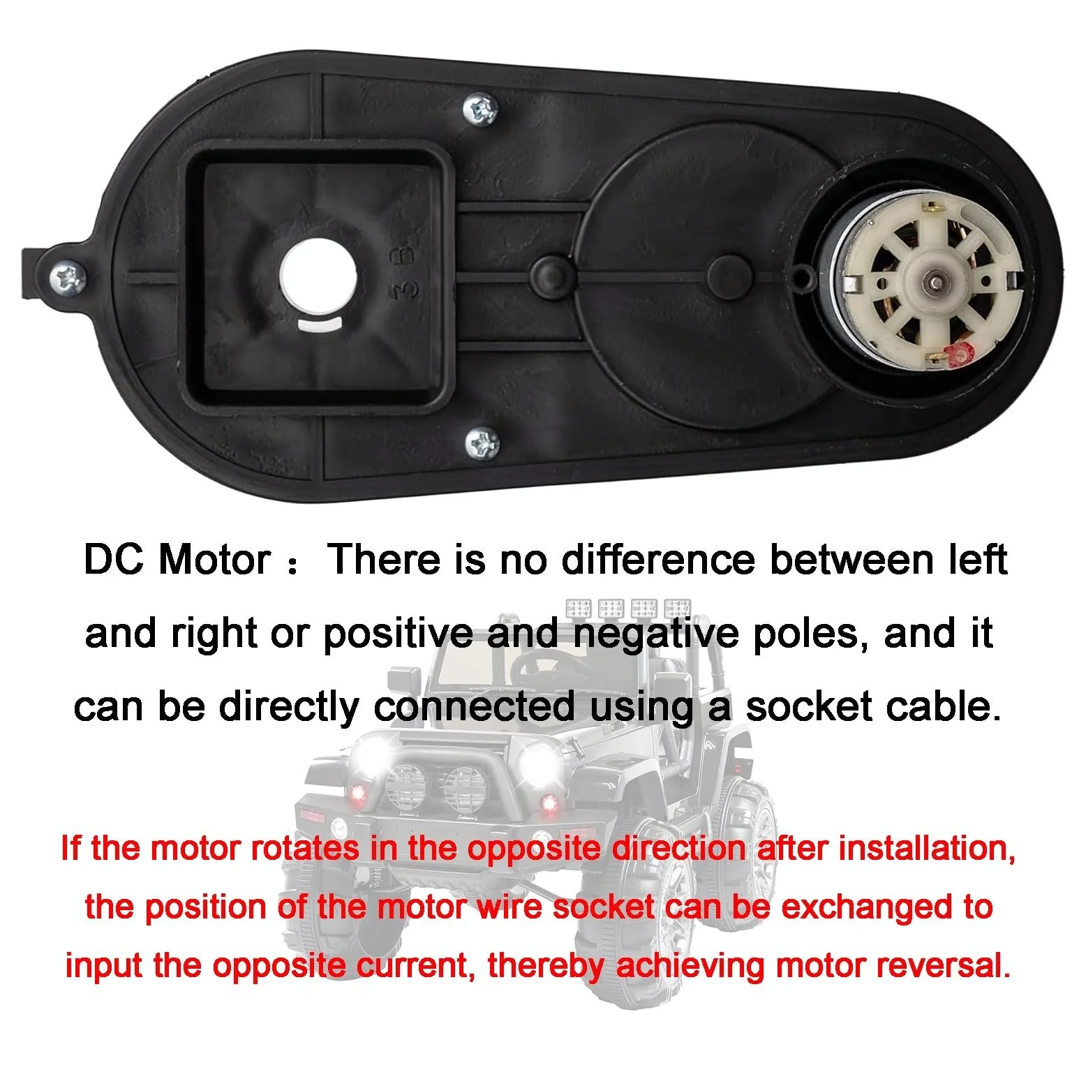 12V RS390 16000RPM Gearbox and DC Motor for Children's Ride-On Vehicles - Image 4