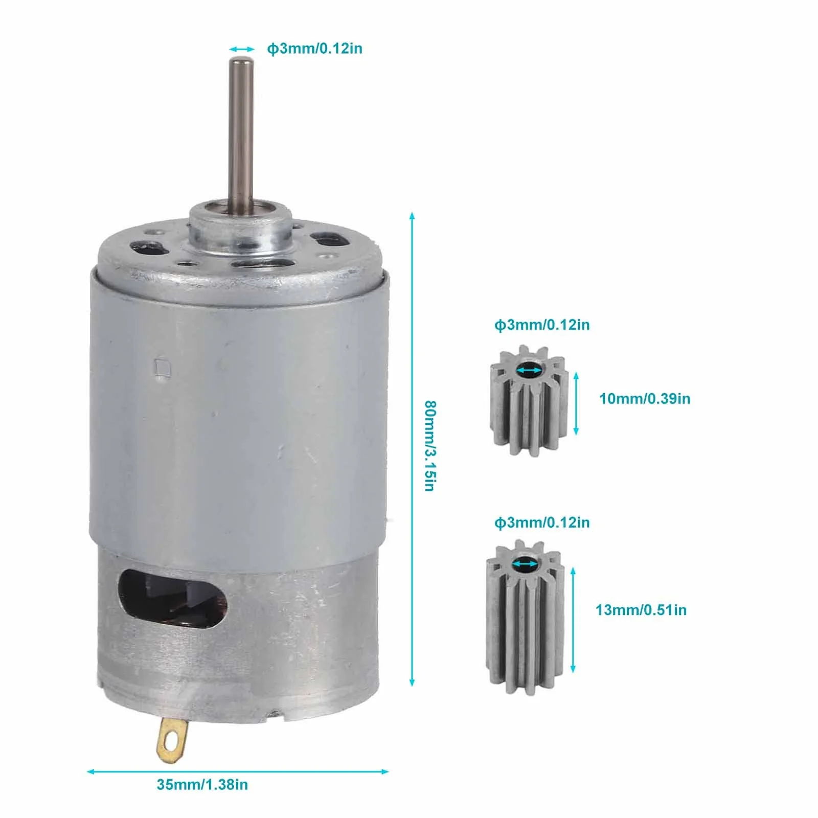 12V RS550 high-speed 30000 RPM electric motor for kids’ toy cars and motorcycles - Image 5