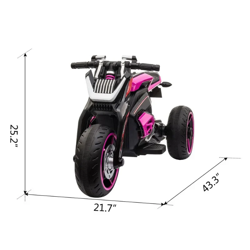 12V Kids Electric Three-Wheel Ride-On Motorcycle with Horns and LED Lights - Image 7