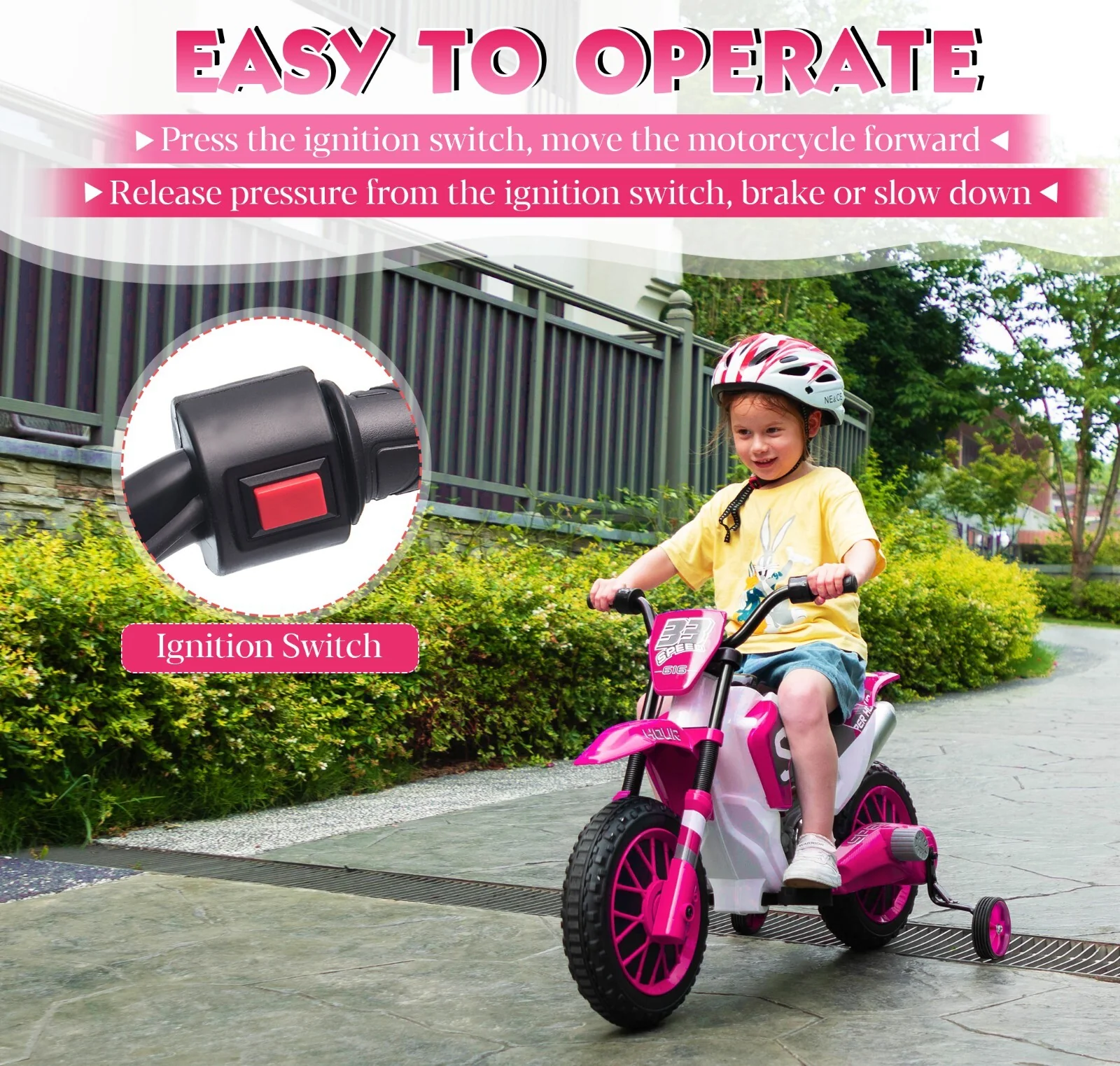 12V Electric Battery-Powered Kids Motorcycle Ride-On Toy with 2-Speed Settings - Image 10