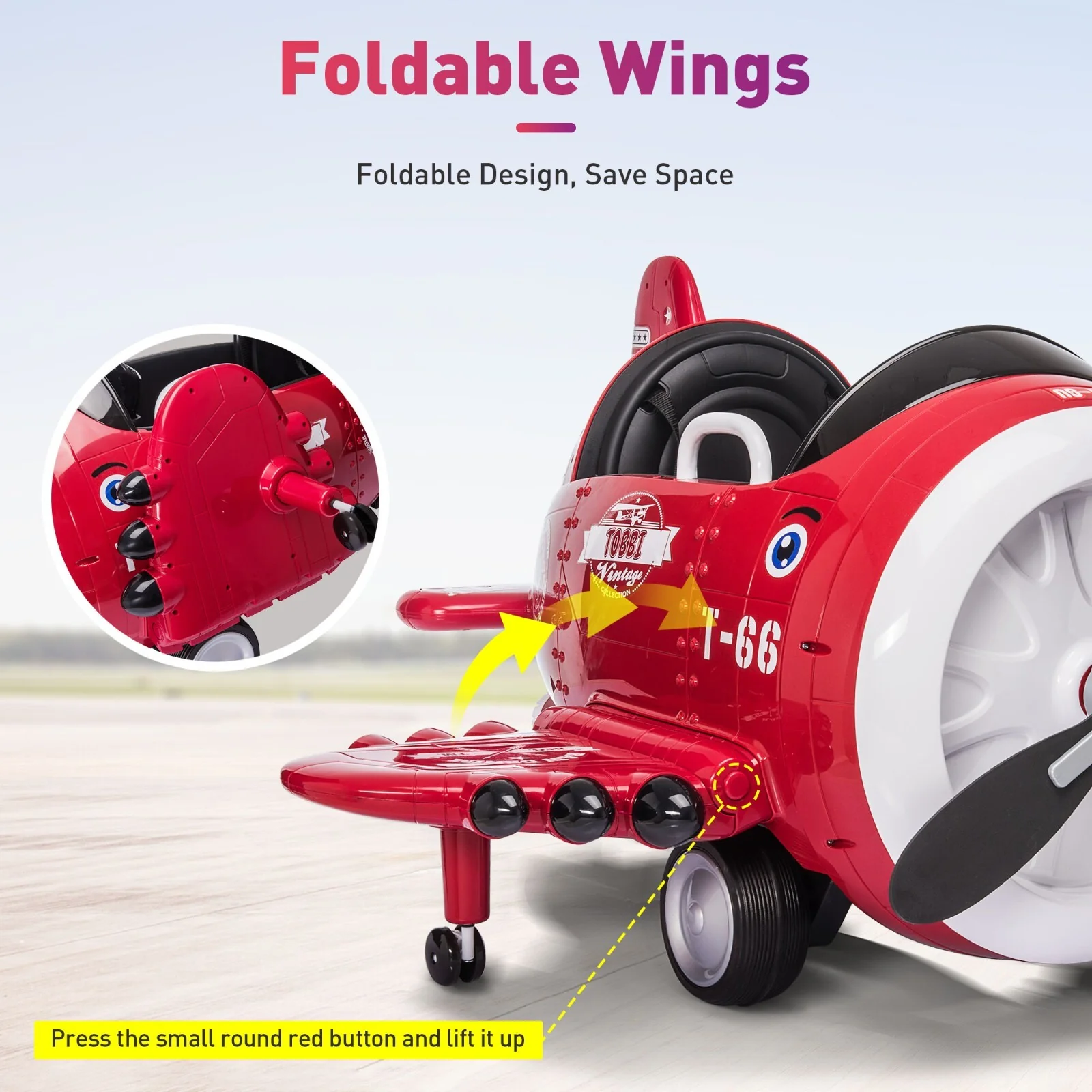 12V Electric Ride-On Airplane with RC and Realistic Sound Effects - Image 12