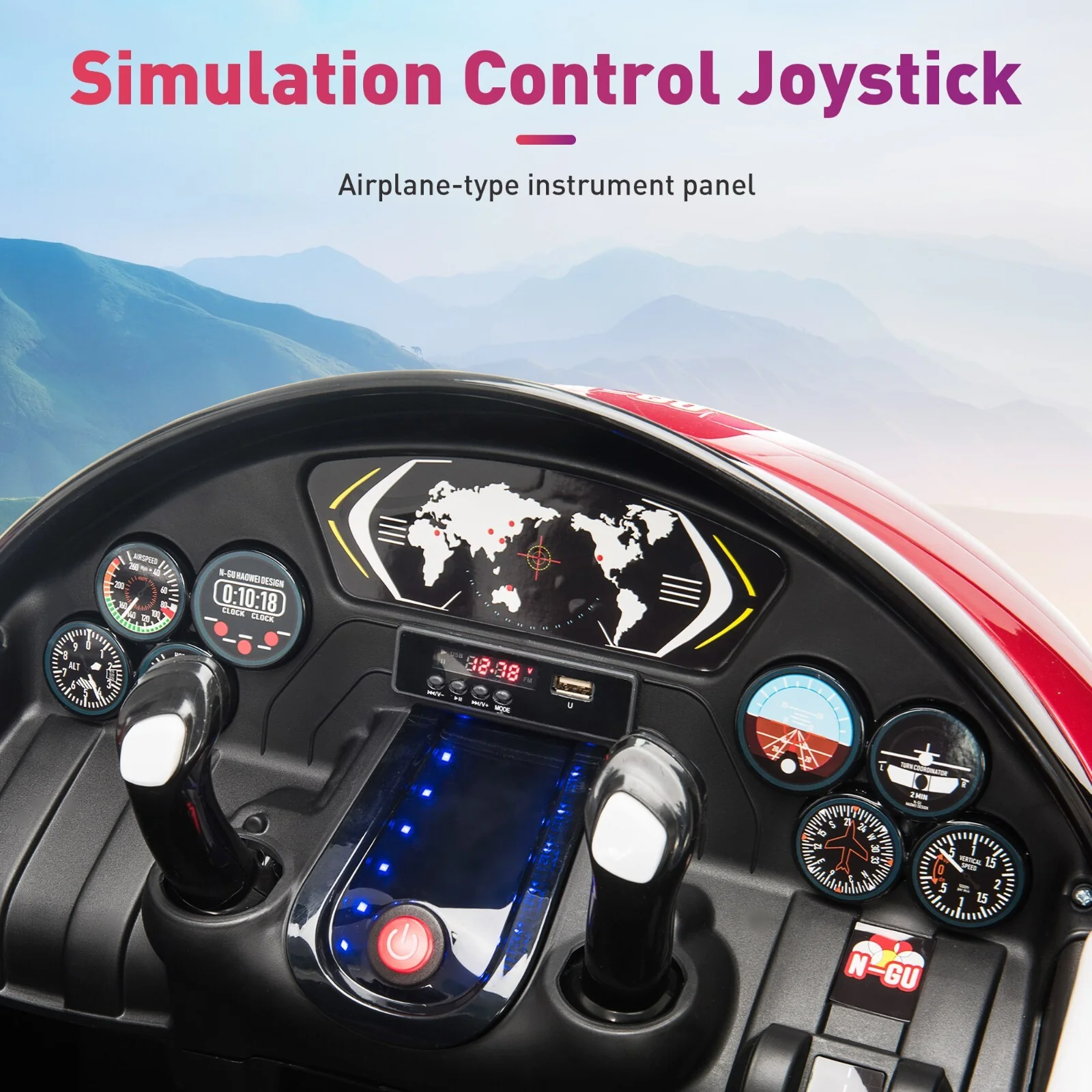12V Electric Ride-On Airplane with RC and Realistic Sound Effects - Image 13