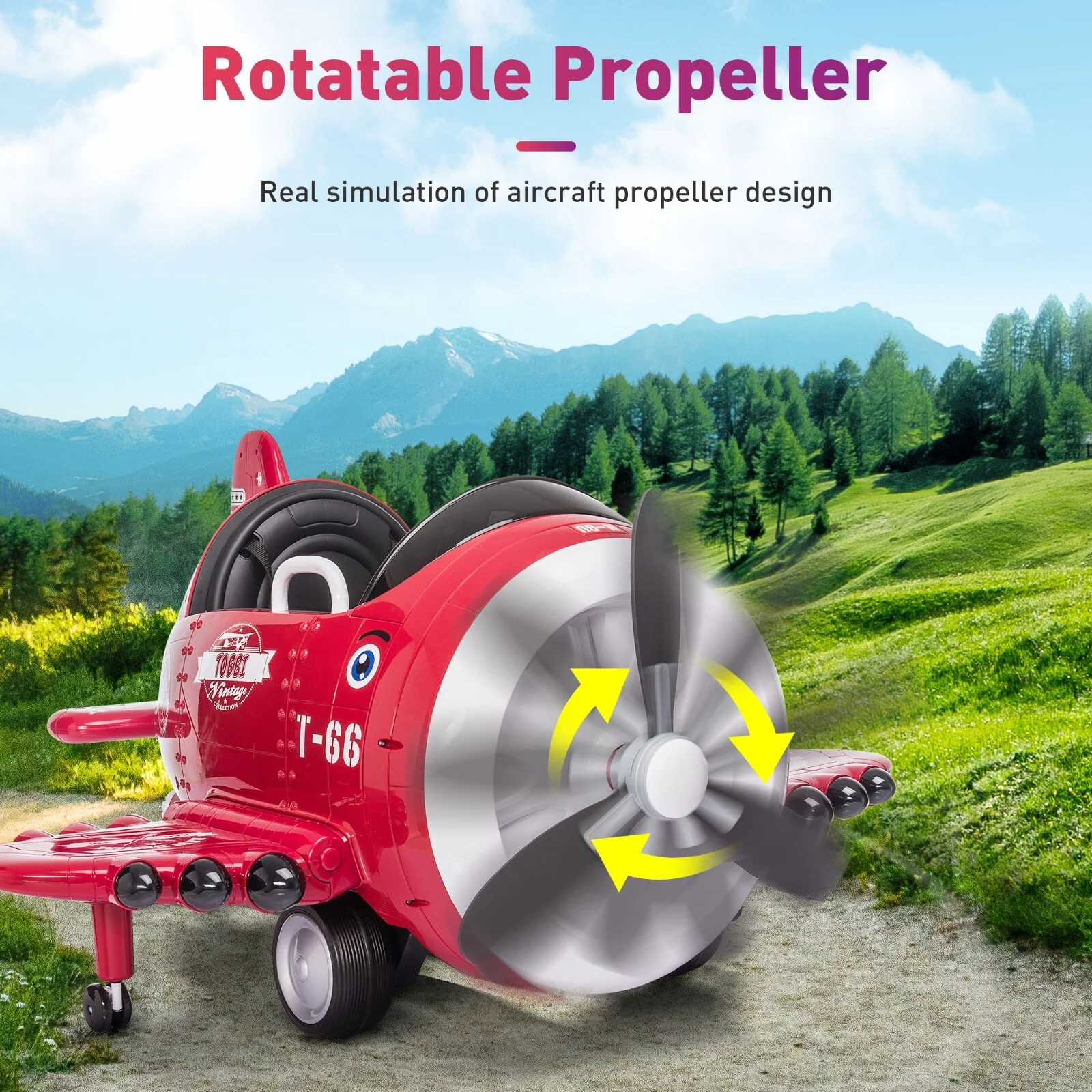 12V Electric Ride-On Airplane with RC and Realistic Sound Effects - Image 15