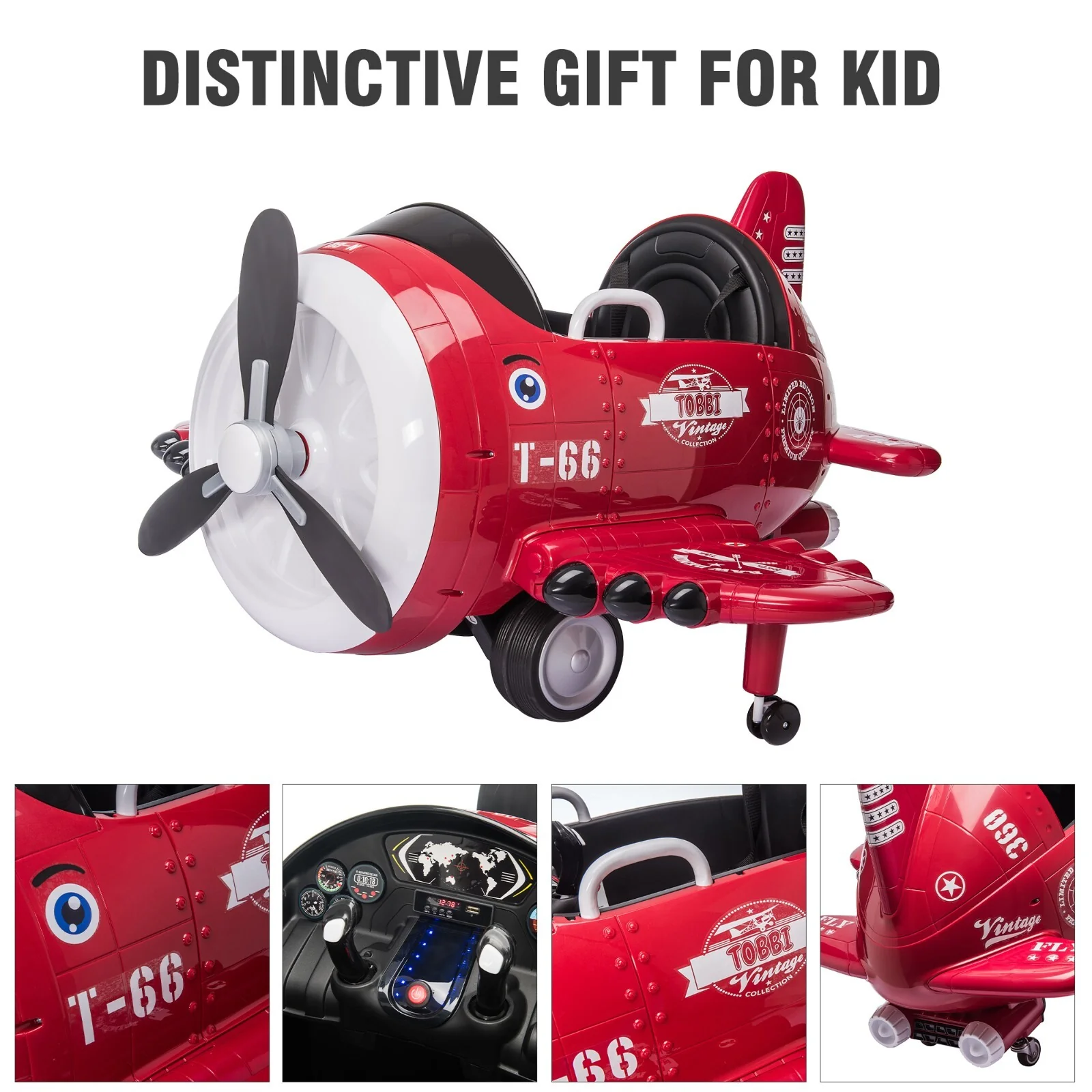 12V Electric Ride-On Airplane with RC and Realistic Sound Effects - Image 18