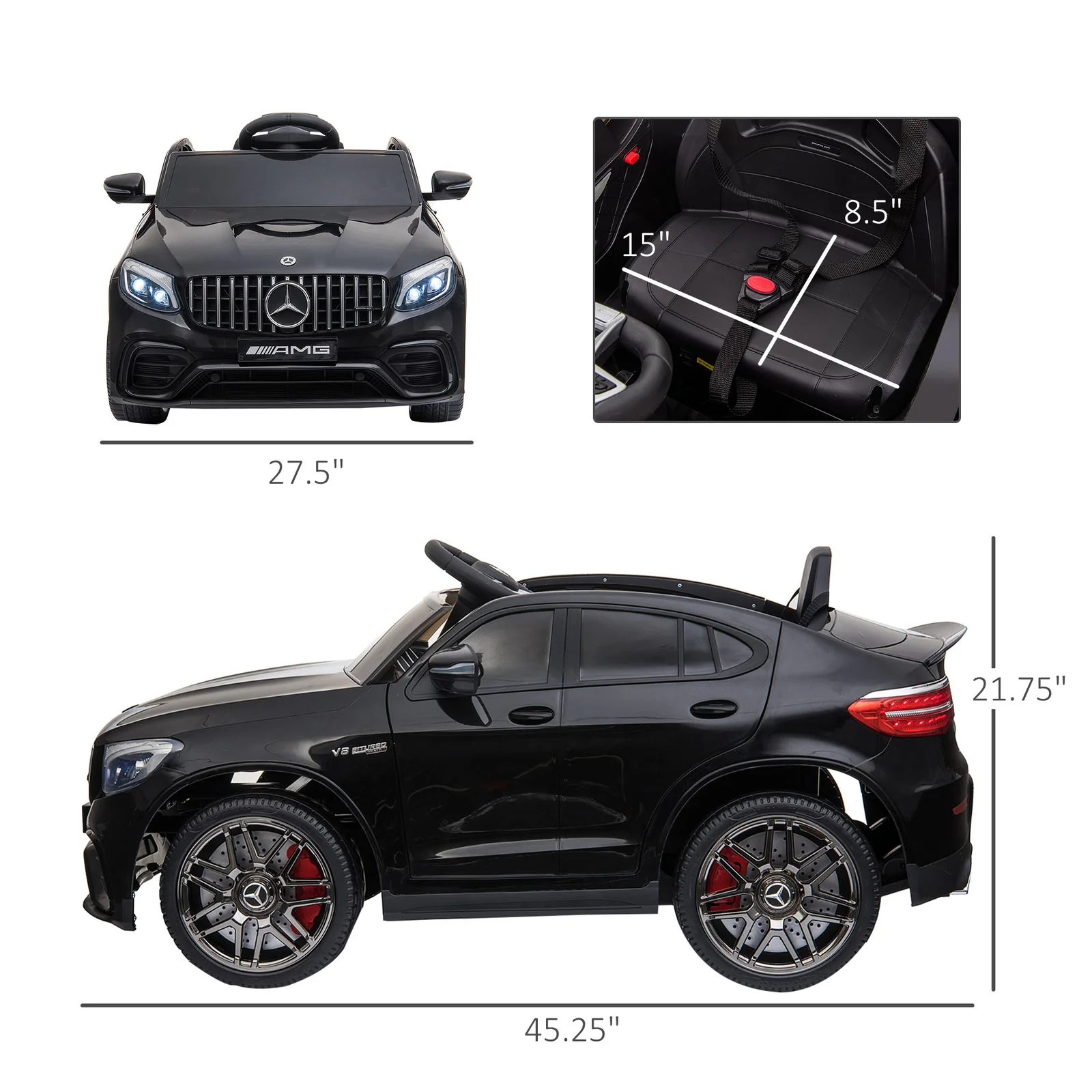 12V Electric Ride-On Car for Toddlers and Kids with Remote Control, 2 Speeds, and MP3 Player - Image 3