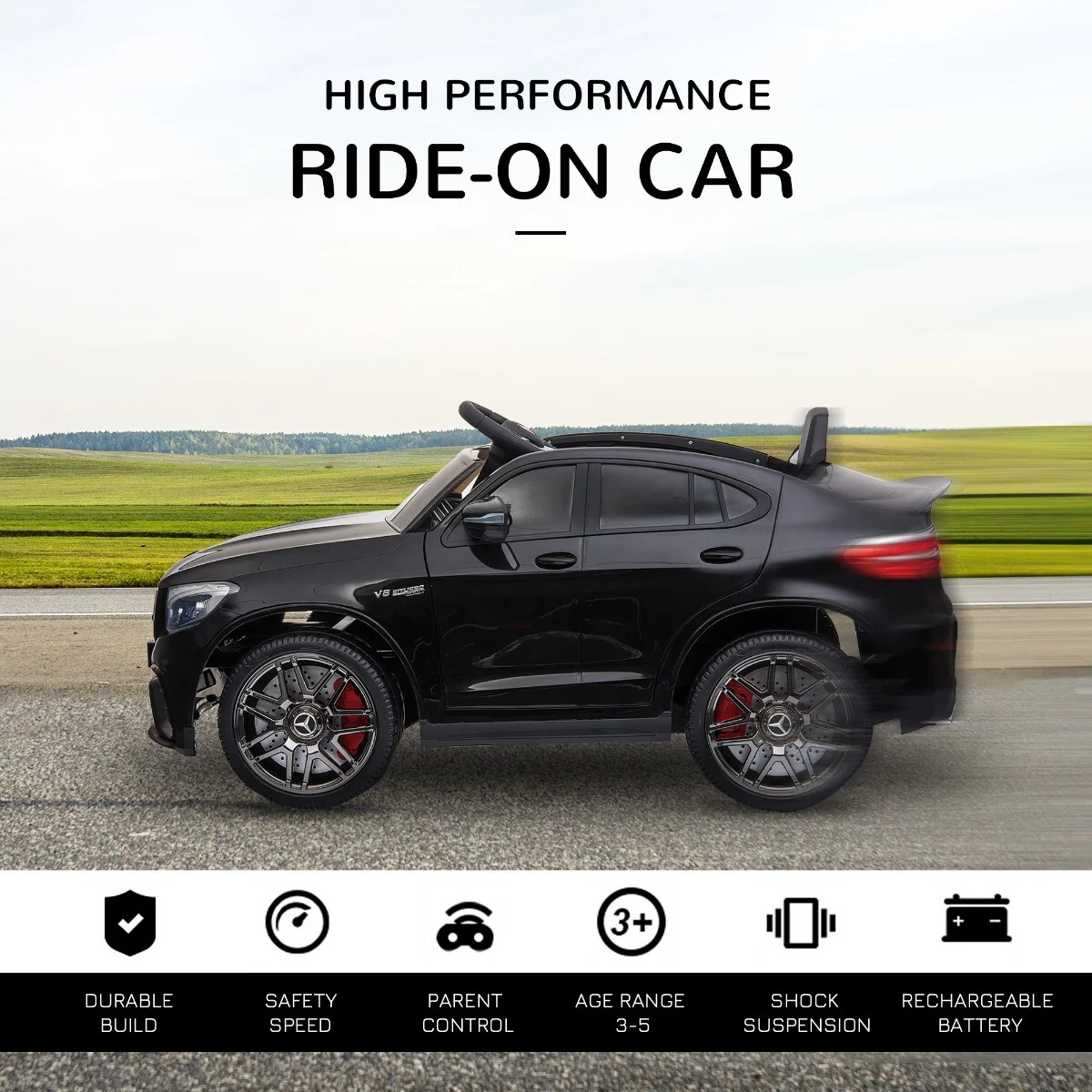 12V Electric Ride-On Car for Toddlers and Kids with Remote Control, 2 Speeds, and MP3 Player - Image 4