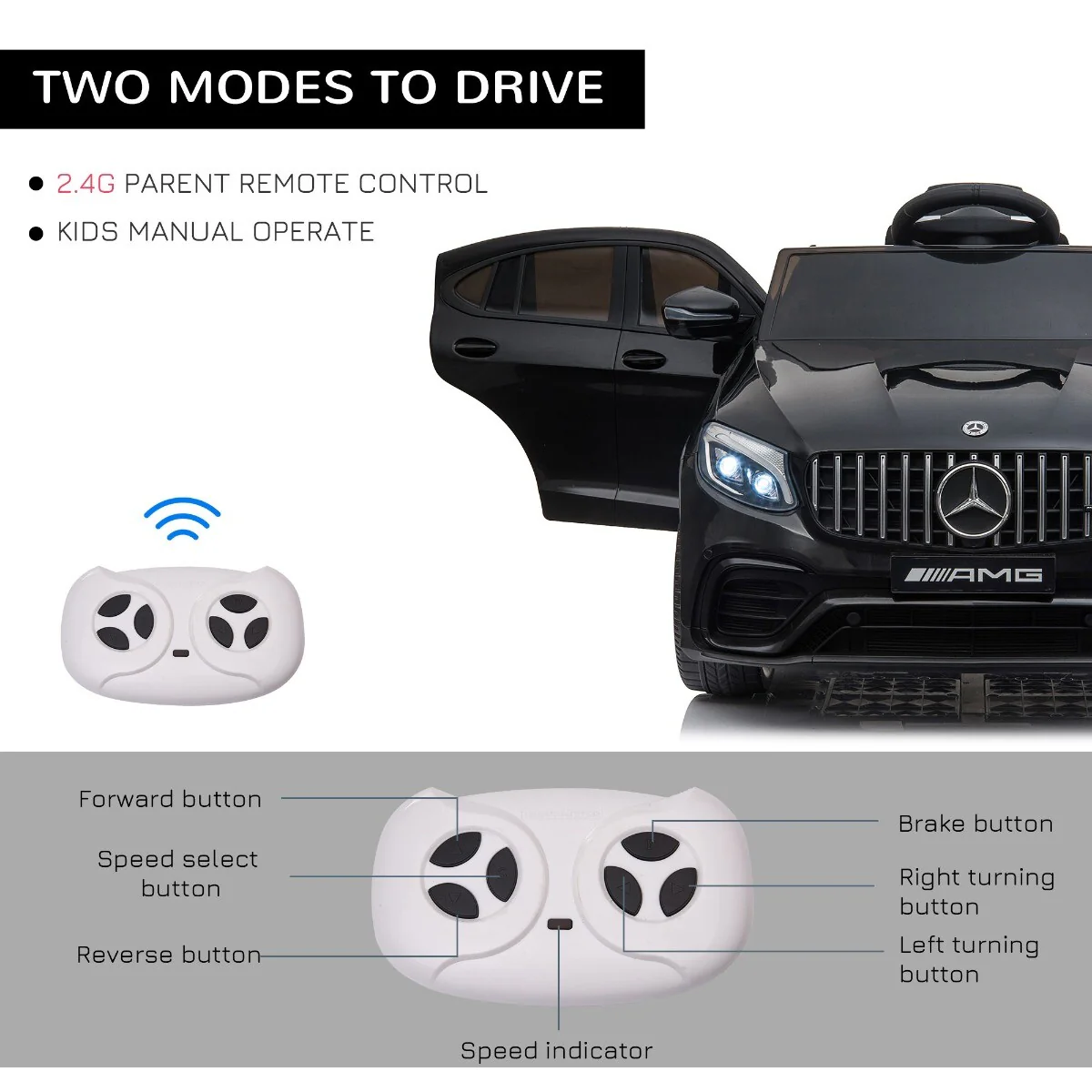 12V Electric Ride-On Car for Toddlers and Kids with Remote Control, 2 Speeds, and MP3 Player - Image 6