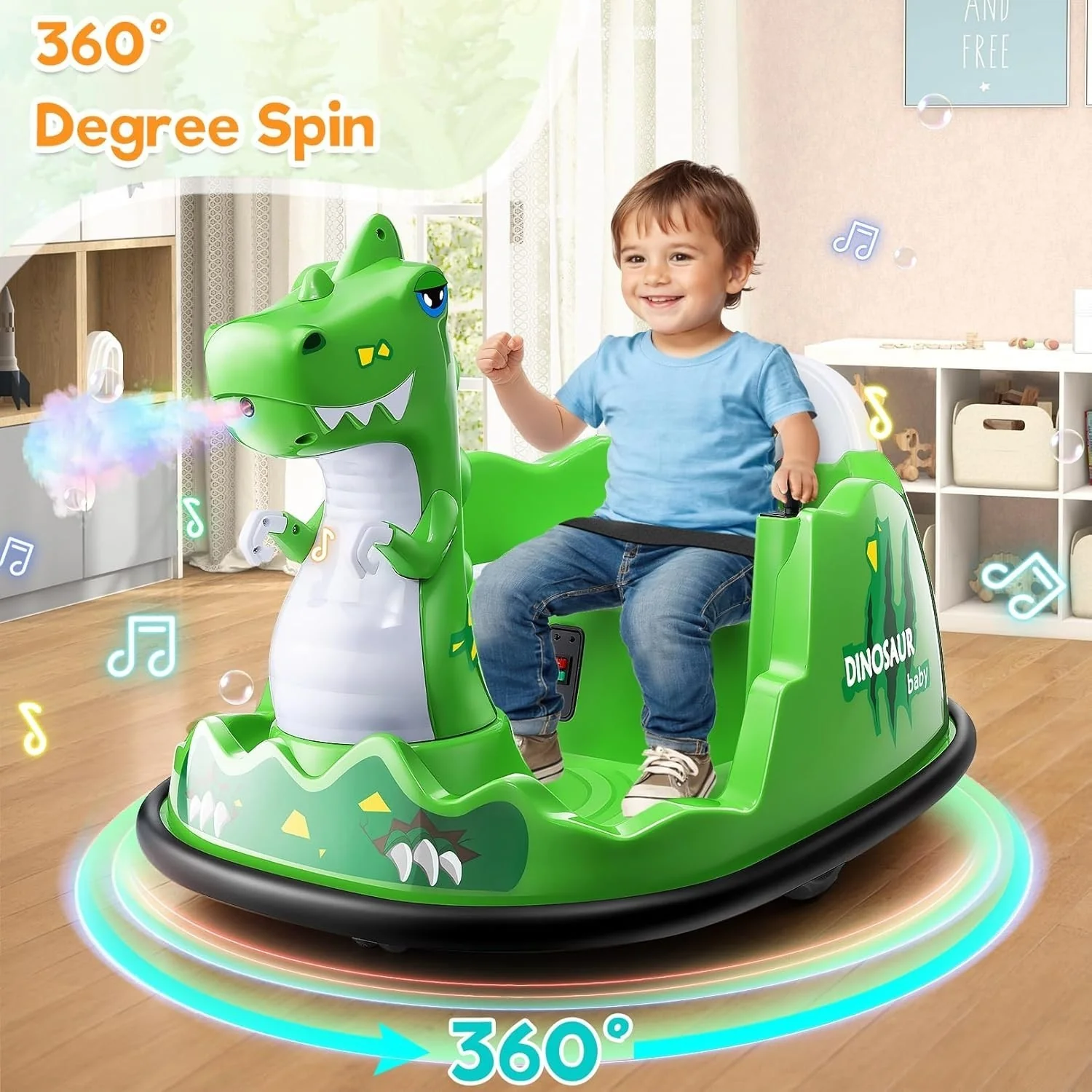 12V Electric Toddler Bumper Car with Parental Remote Control for Ages 18 Months to 6 Years - Image 11