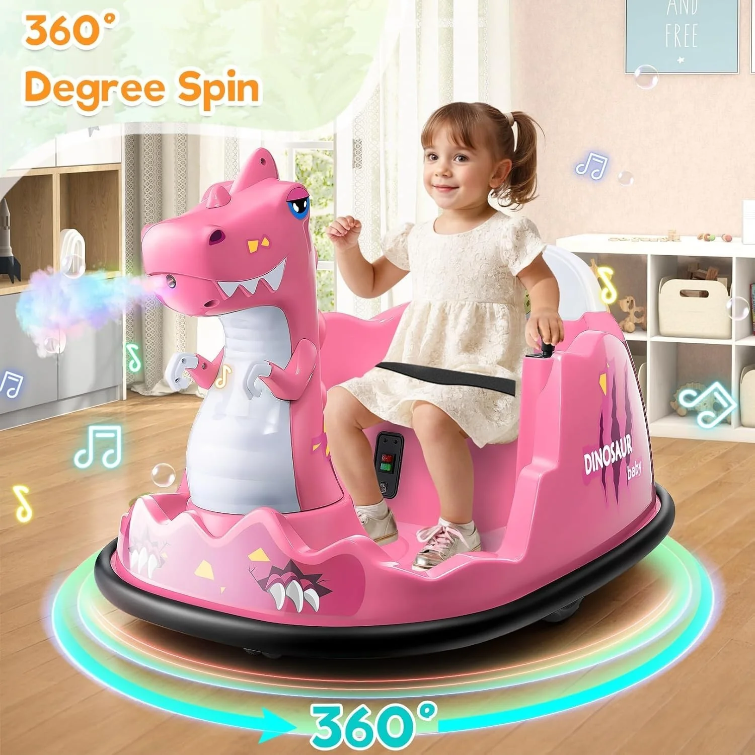 12V Electric Toddler Bumper Car with Parental Remote Control for Ages 18 Months to 6 Years - Image 15