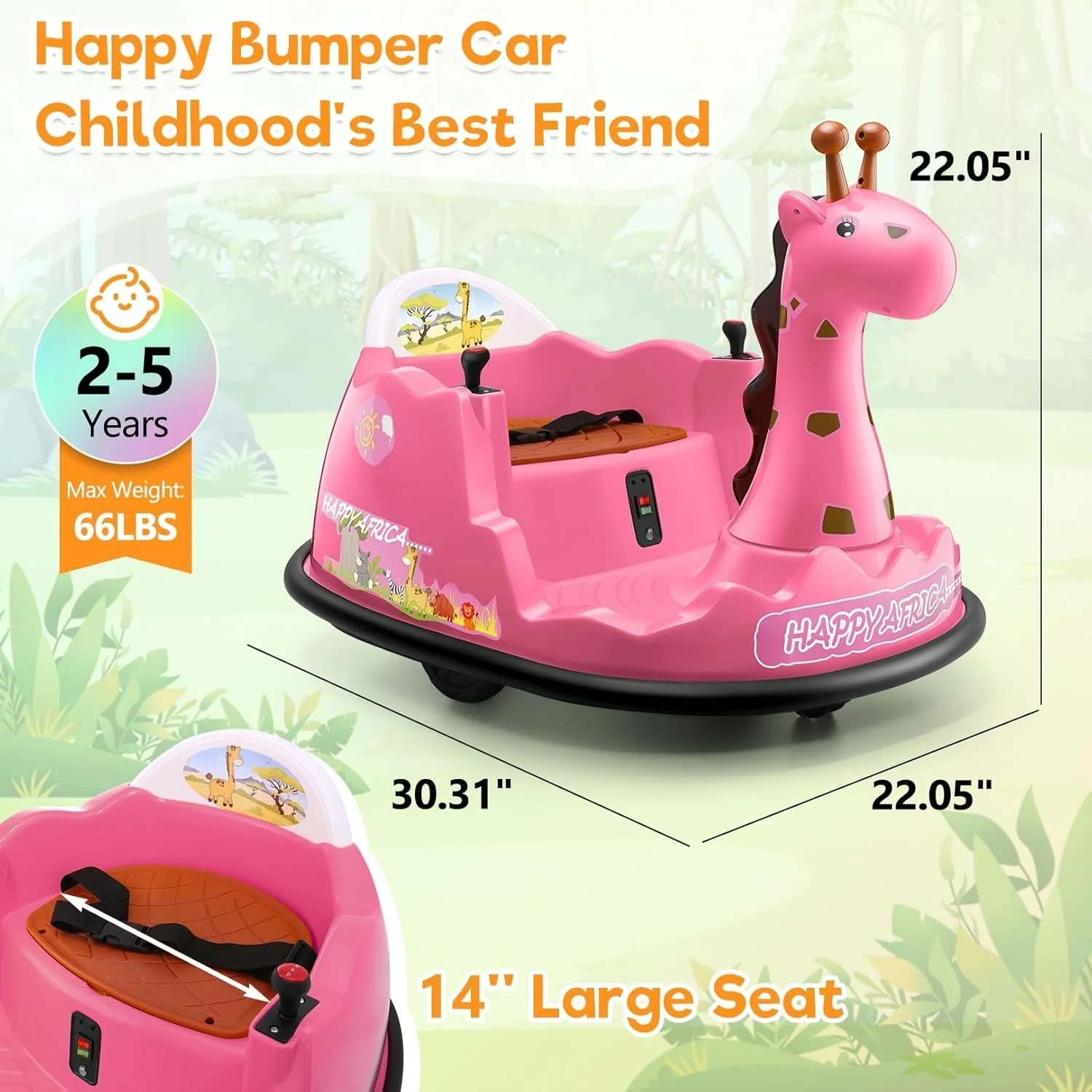 12V Electric Toddler Bumper Car with Parental Remote Control for Ages 18 Months to 6 Years - Image 2