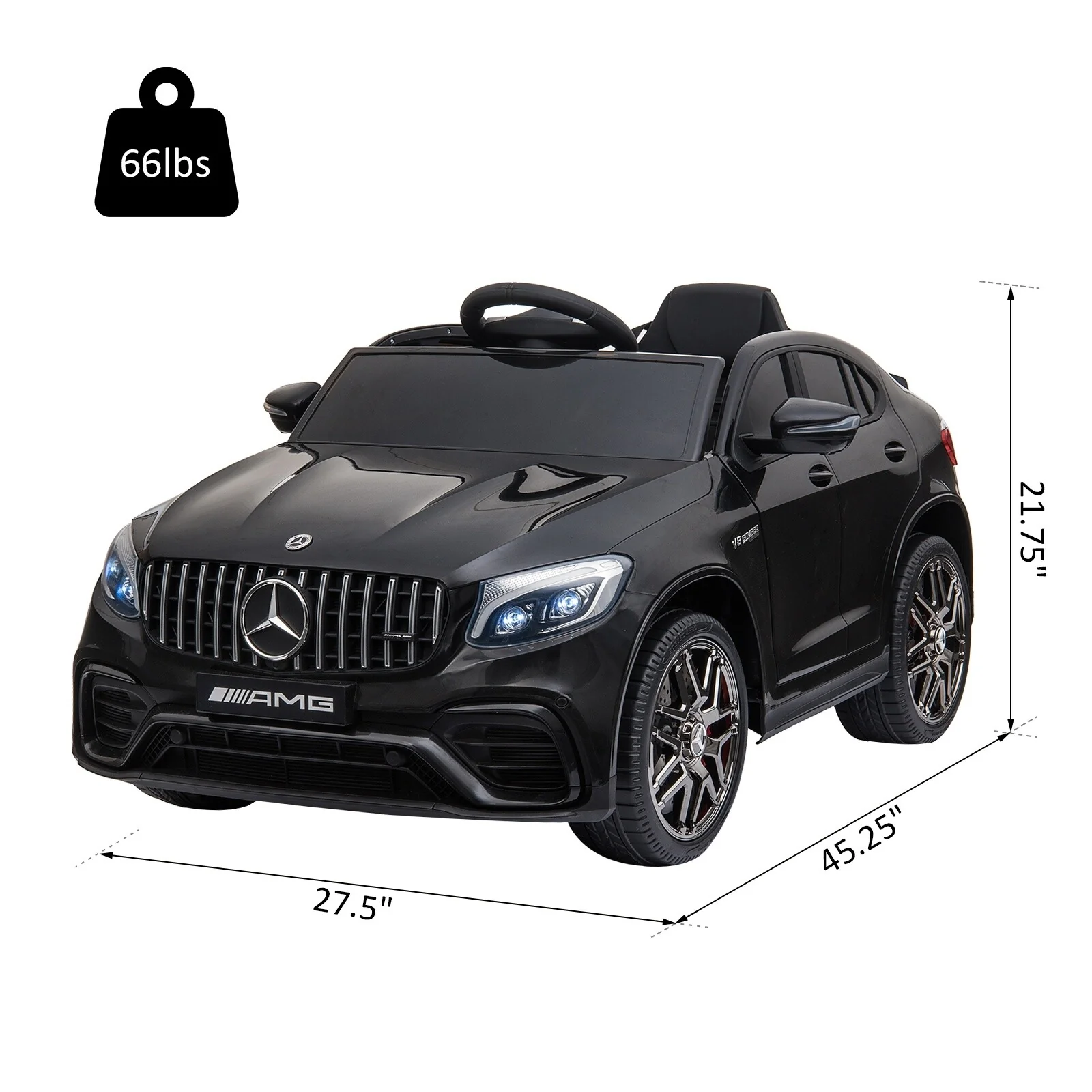 12V Toddler Ride-On Car with Remote Control Mercedes-Benz AMG GLC63S Coupe - Image 3