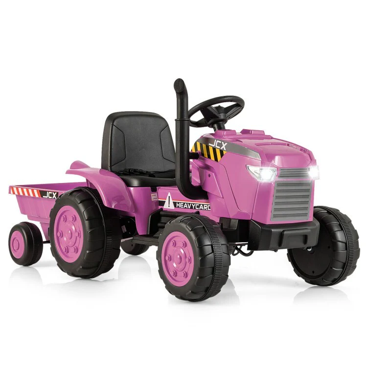 12V Toddler Ride-On Tractor Toy with Remote Control and Detachable Storage Trailer - Image 2