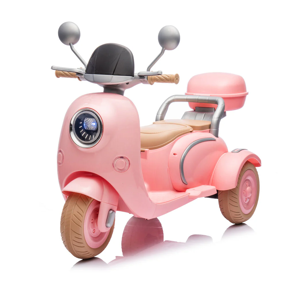 12V Two-Kids Electric Ride-On Three-Wheel Motorcycle with Flip Backseat Adult Seat - Image 8