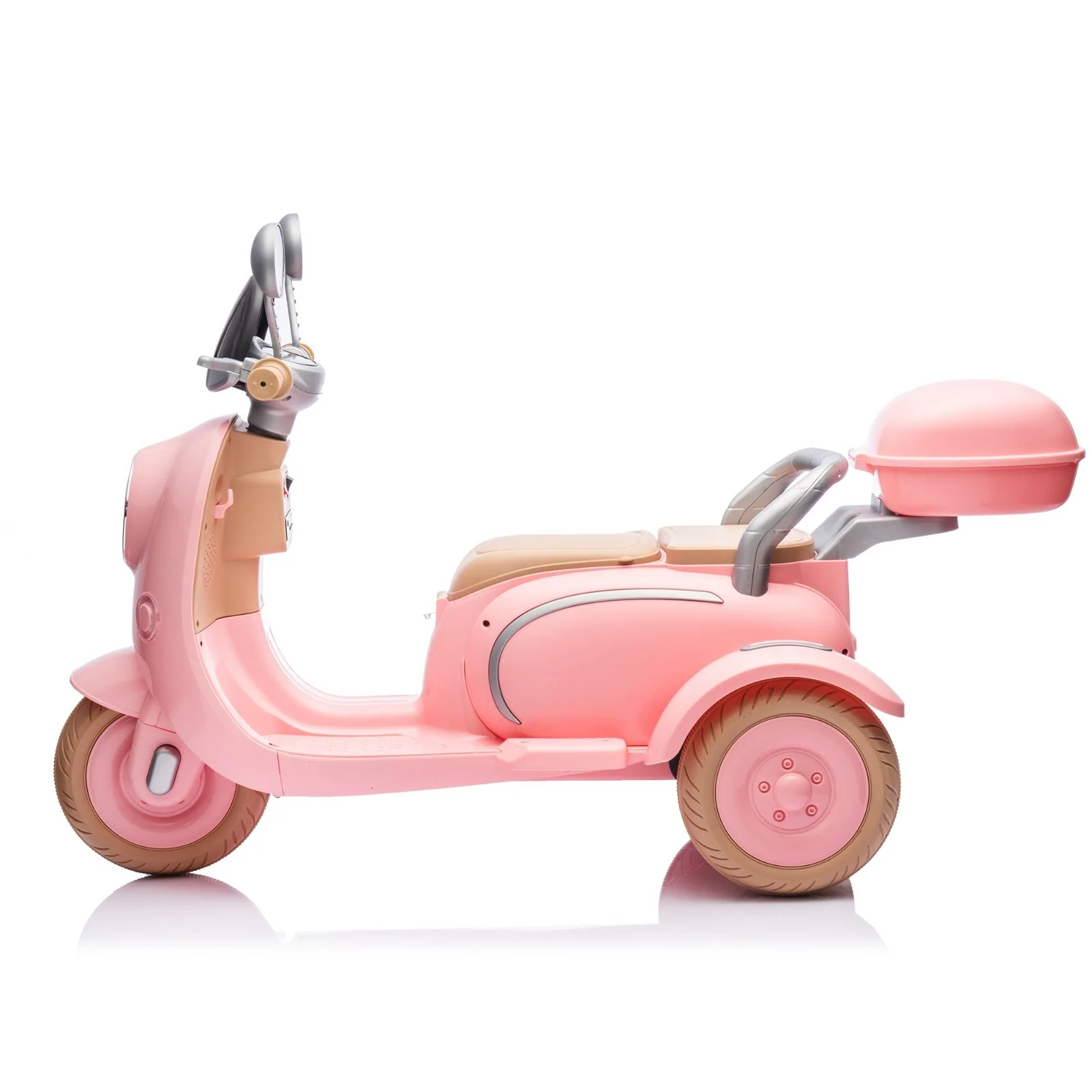 12V Two-Motor Kids Ride-On Electric Two-Seater Motorcycle Pink Level-Up - Image 8