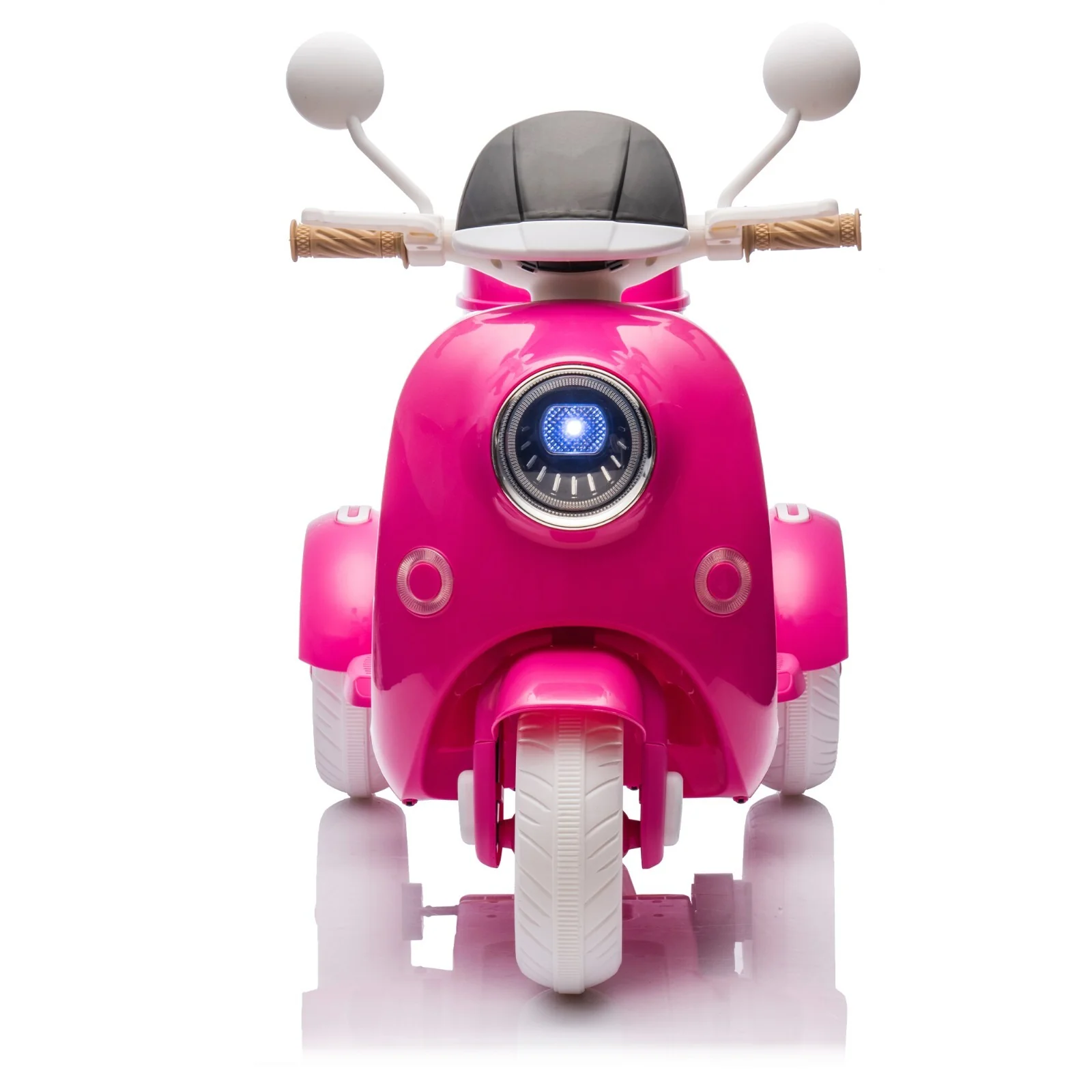 12V Two-Motor Electric Ride-On Motorcycle for Kids Two-Seater Rose Red - Image 4