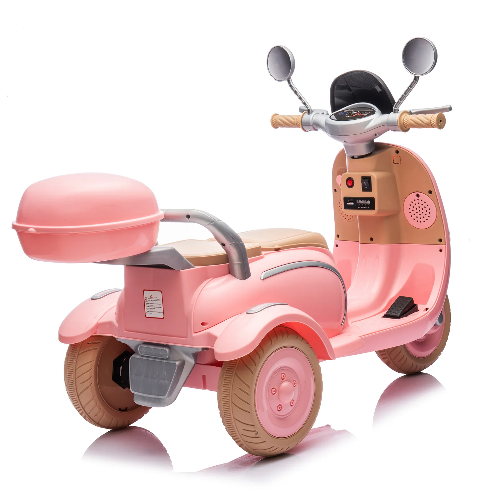 12V Two-Motor Kids Ride-On Electric Two-Seater Three-Wheel Motorcycle - Image 9