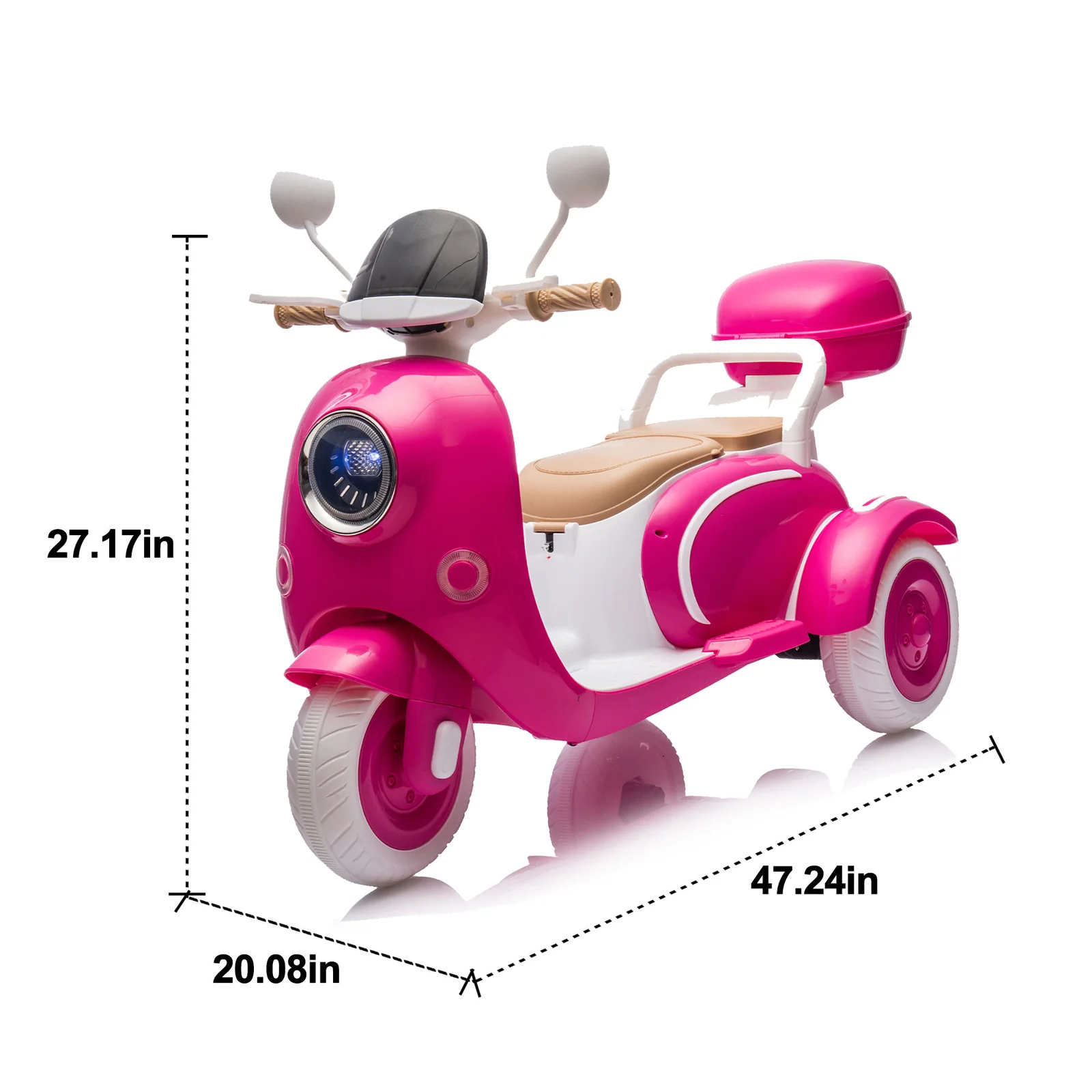 12V Two-Seater Electric Ride-On Motorcycle for Kids with Three Wheels - Image 2