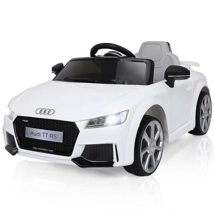 12V White Electric Ride-On Car for Kids with Remote Control and Music - Image 2