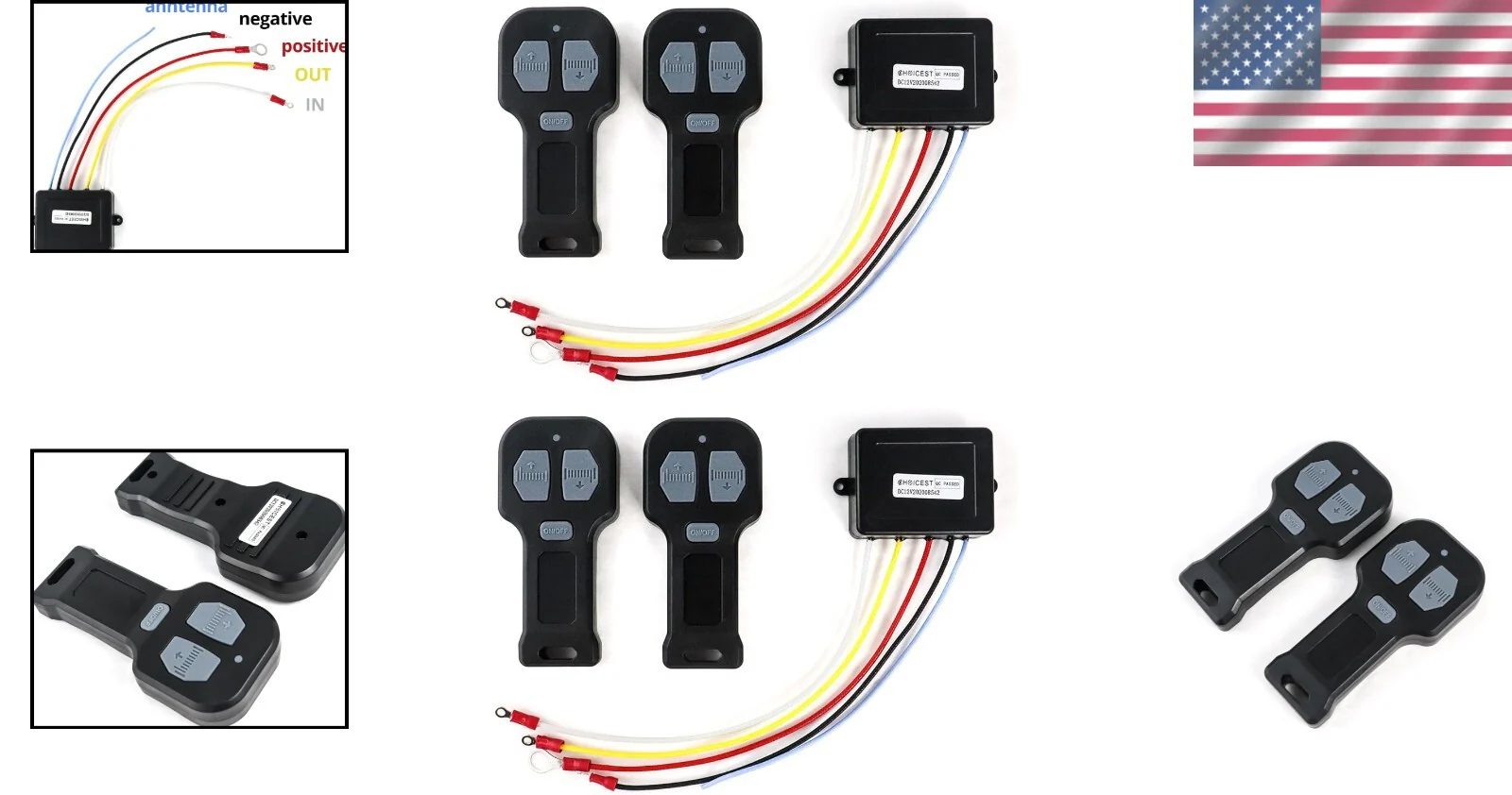 12V Wireless Winch Remote Control Kit with 4 Mini Transmitters for Truck ATV SUV - Image 2