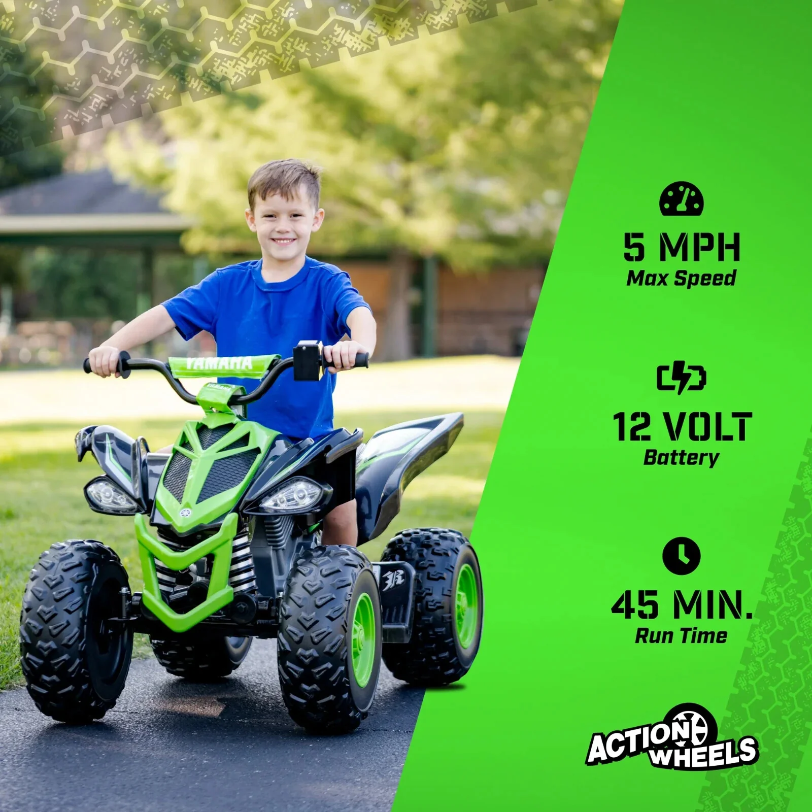 12V Yamaha Raptor ATV Powered Ride-On for Kids Ages 3+ with Speeds up to 5 MPH - Image 9