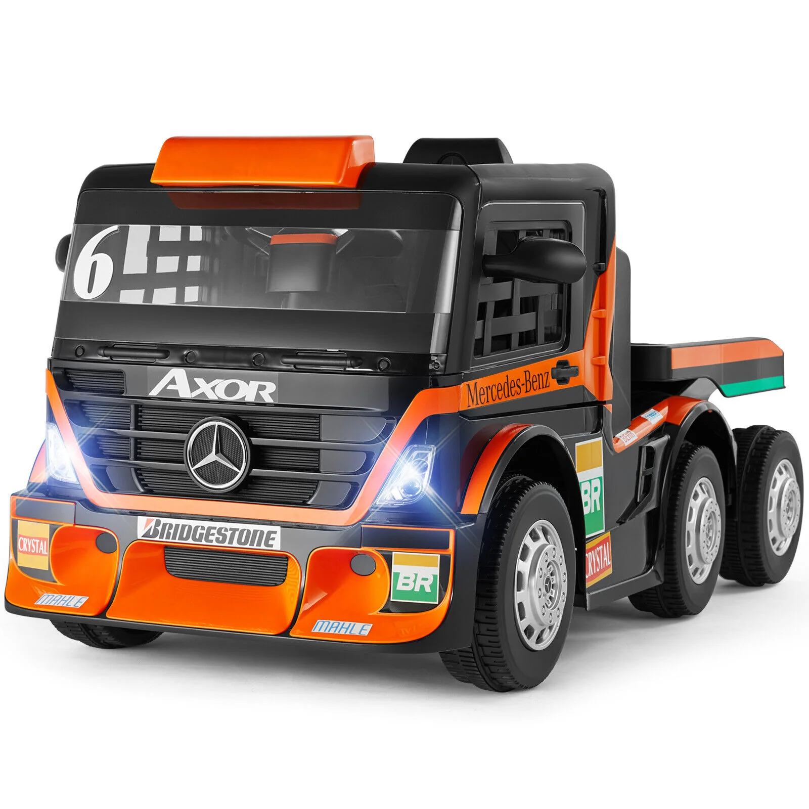12V10AH Battery Kids Ride On Truck with Swing, Trailer, LED, MP3, and Bluetooth RC Features - Image 12