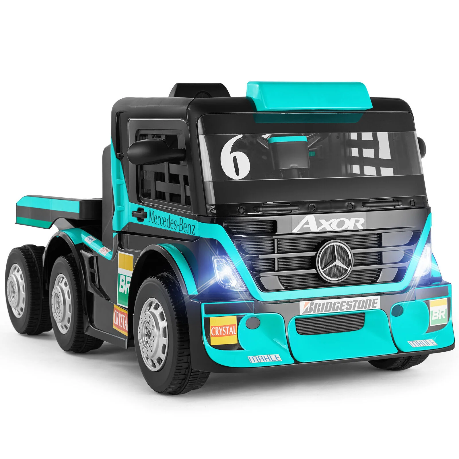 12V10AH Battery Powered Kids Ride On Truck with Trailer and Remote Control - Image 2