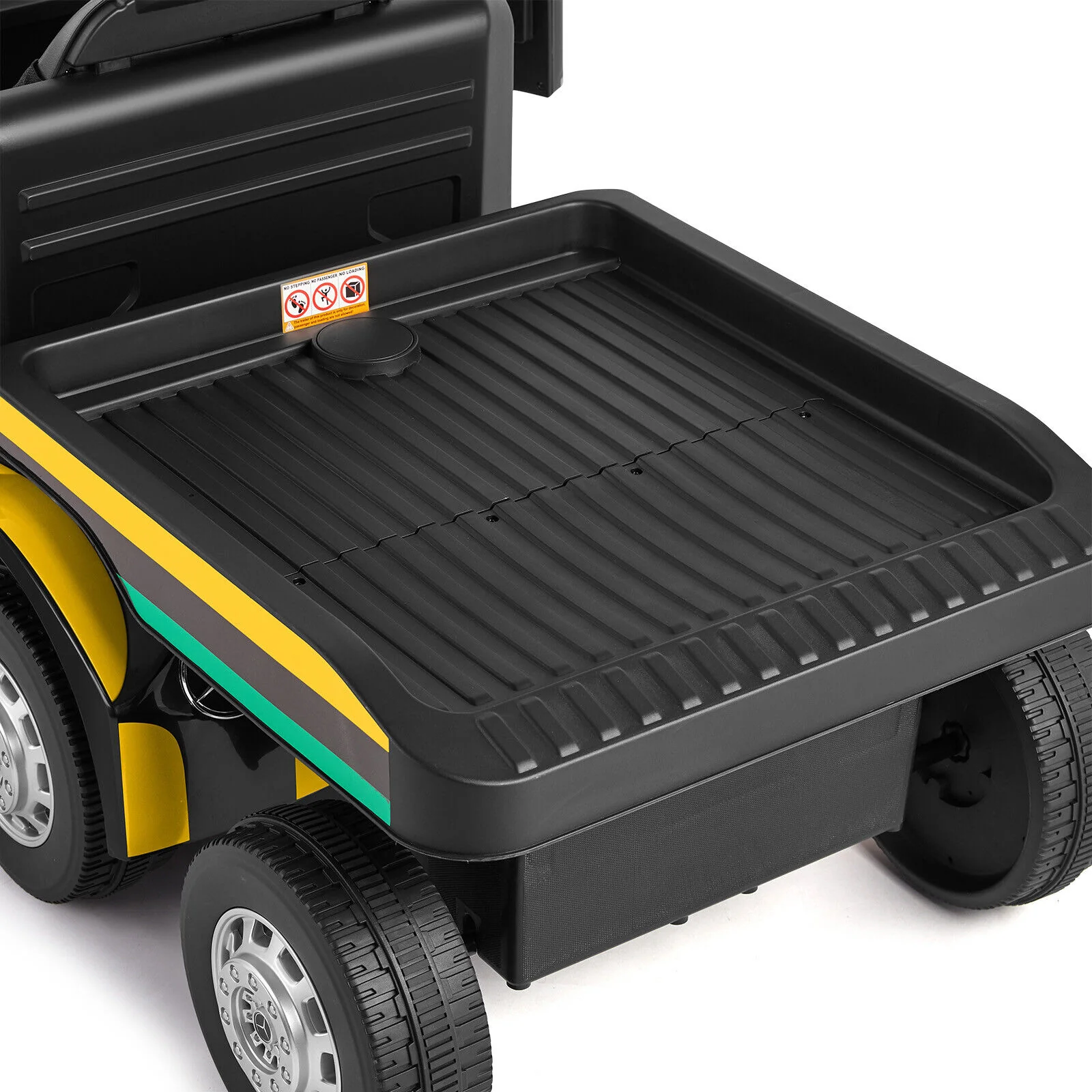 12V10AH Battery-Powered Ride On Truck with Swing Trailer and RC Control for Kids - MP3 Compatible, 6 Wheels - Image 11