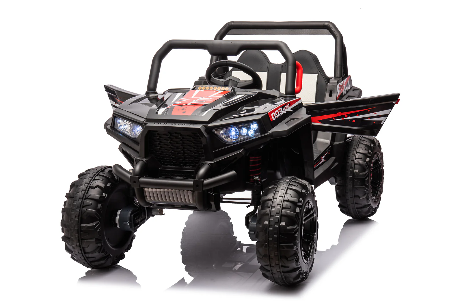 12V 7Ah Dual Battery 30W 4-Wheel Drive Kids Ride-On Car with Leather Seat and One-Button Start Forward and Backward - Image 10