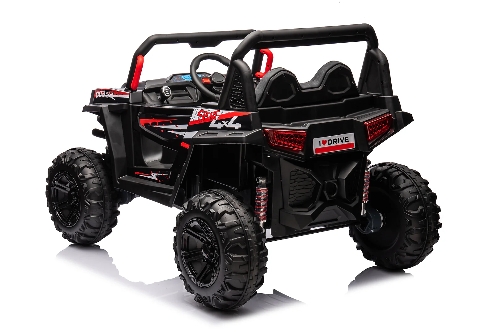 12V 7Ah Dual Battery 30W 4-Wheel Drive Kids Ride-On Car with Leather Seat and One-Button Start Forward and Backward - Image 6