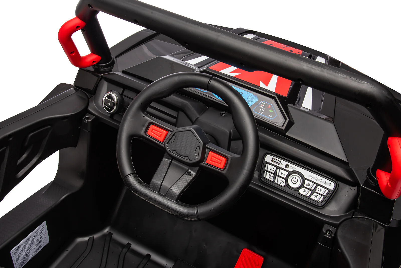 12V 7Ah x2 30W Four-Wheel Drive Kids Ride-On Car with Leather Seat and One-Button Start, Forward and Reverse - Image 18