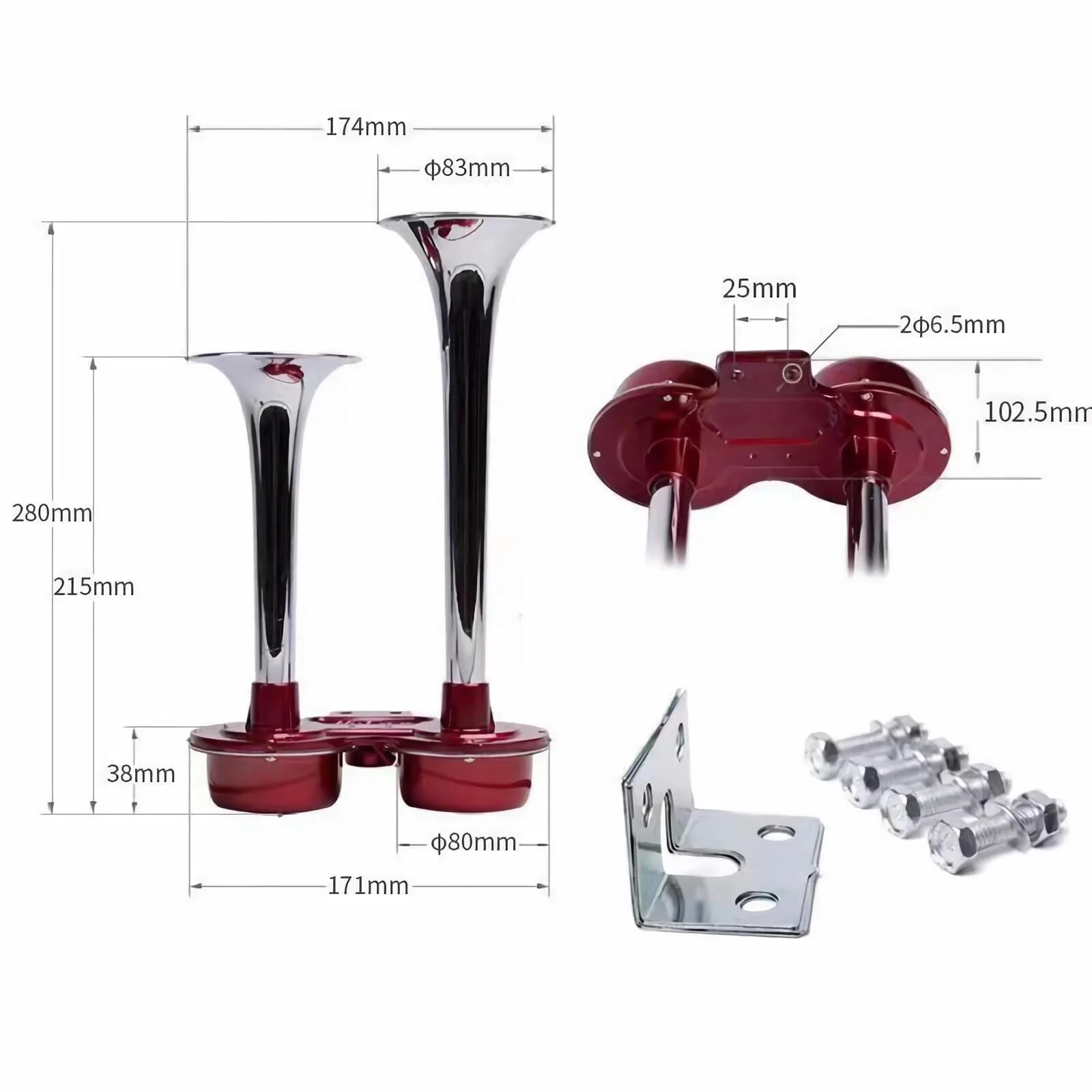 130DB Chrome Train Horn 12V Electric Dual Air for Semi Truck Pickup Motorcycle SUV - Image 4