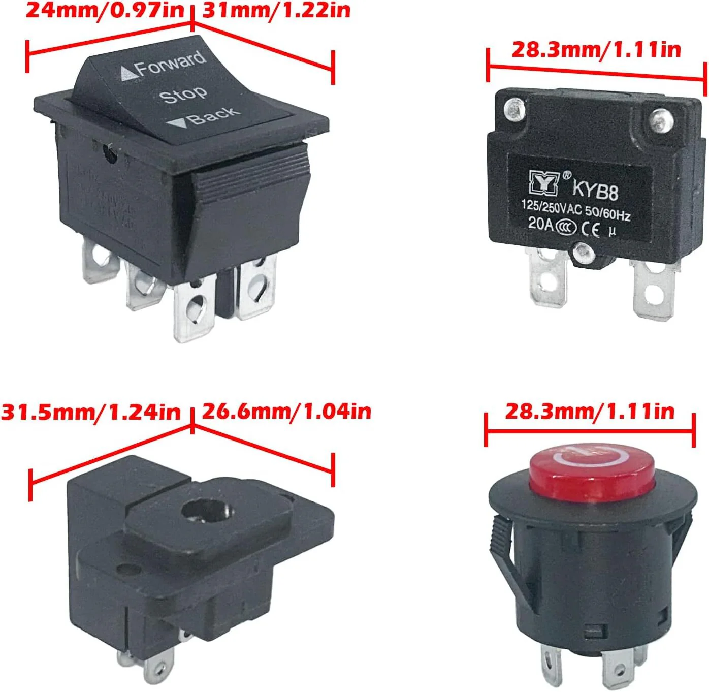 14-Piece Switch Kit for Power Wheels Kids Ride-On Toy Replacement Parts - Image 3