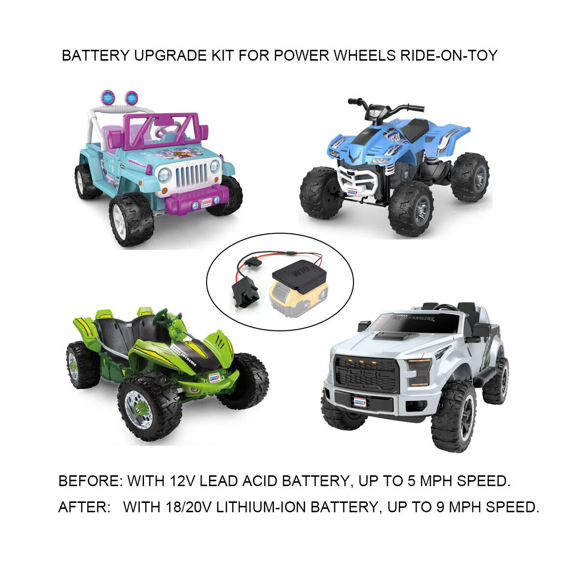 18V/20V Lithium-Ion Battery Upgrade Kit for Power Wheels - Image 3