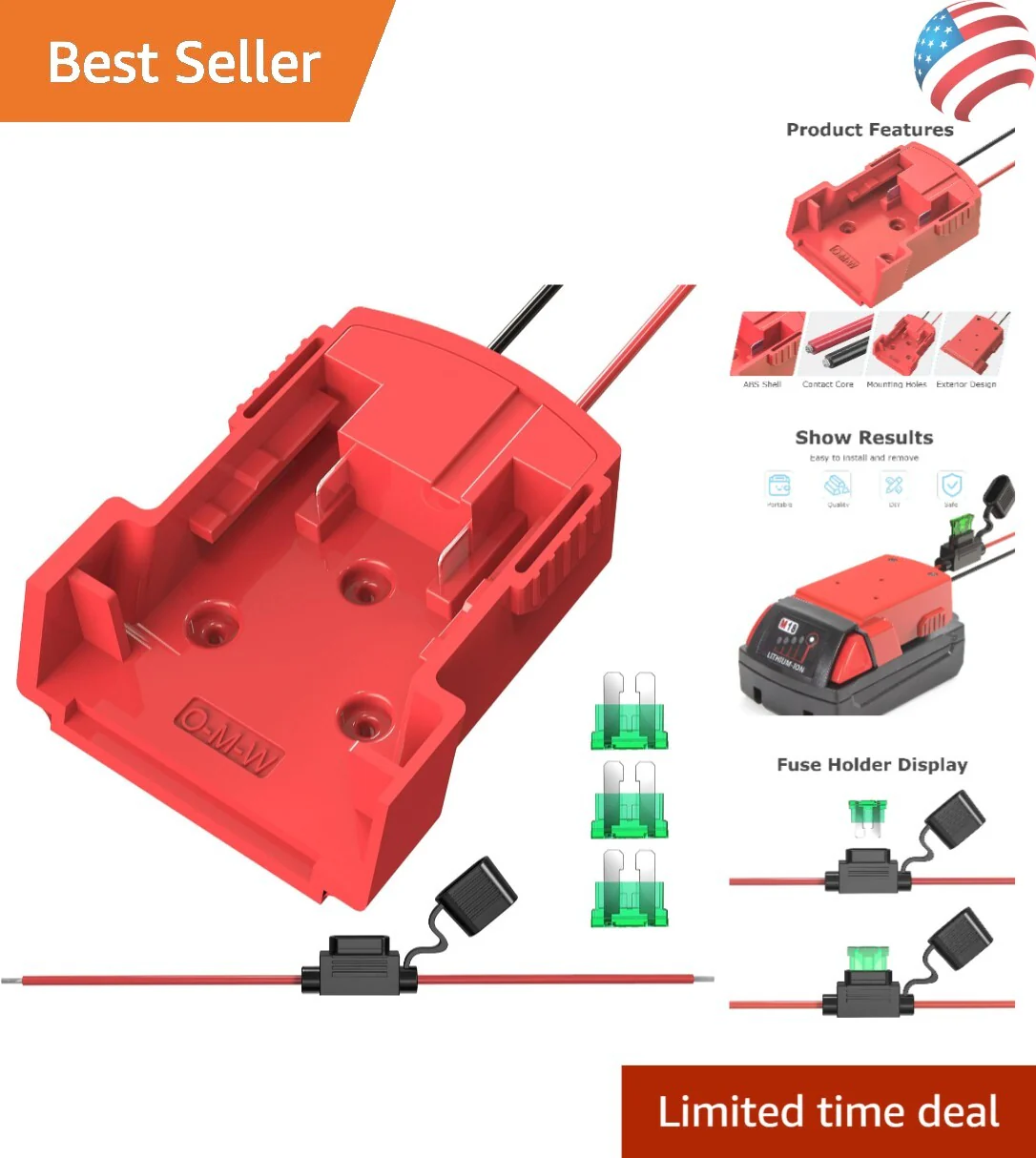 18V Power Wheels Battery Conversion Kit Waterproof Lightweight Design