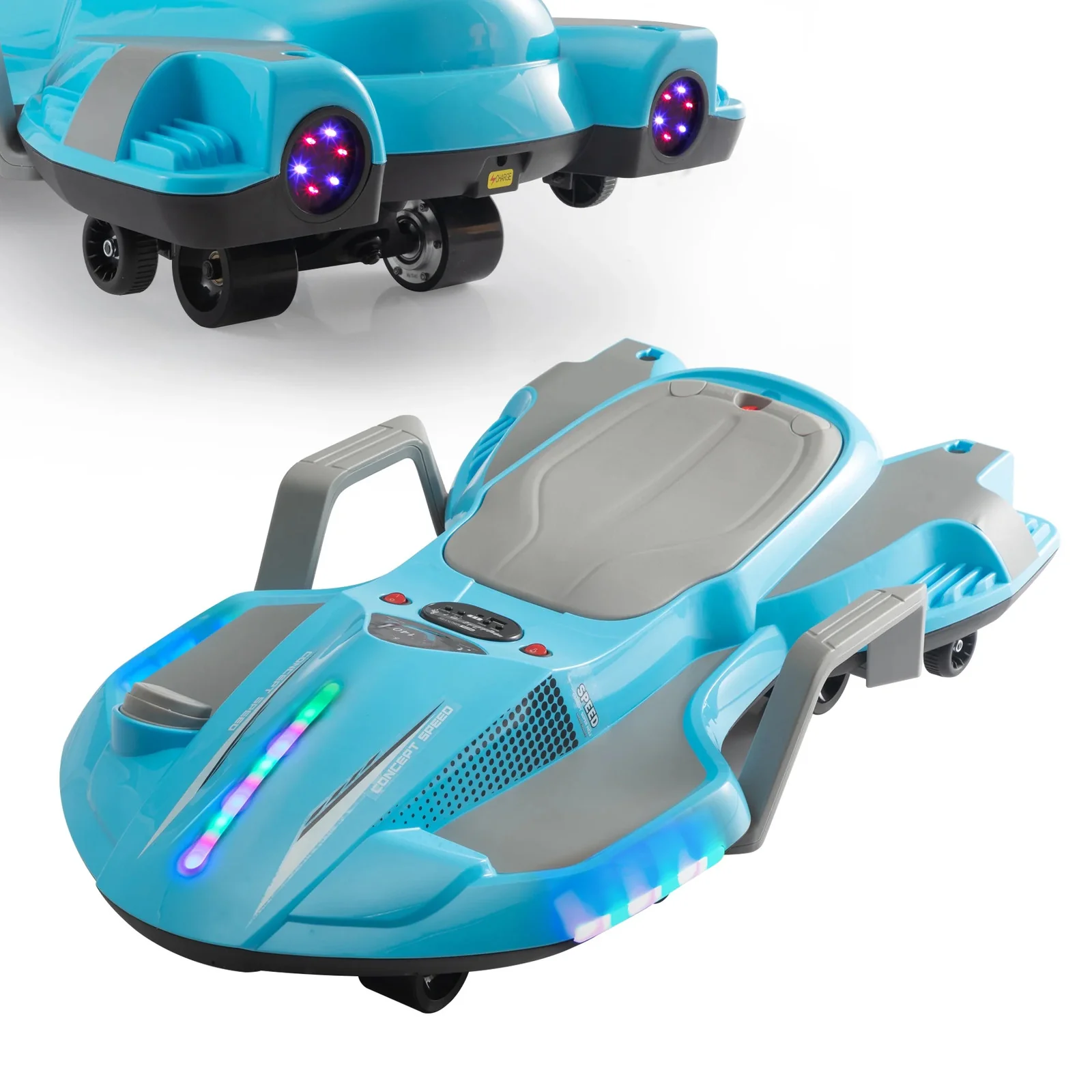 18V Electric Ride-On Go Kart for Kids with Racing Speed, LED Lights, and Music - Image 3