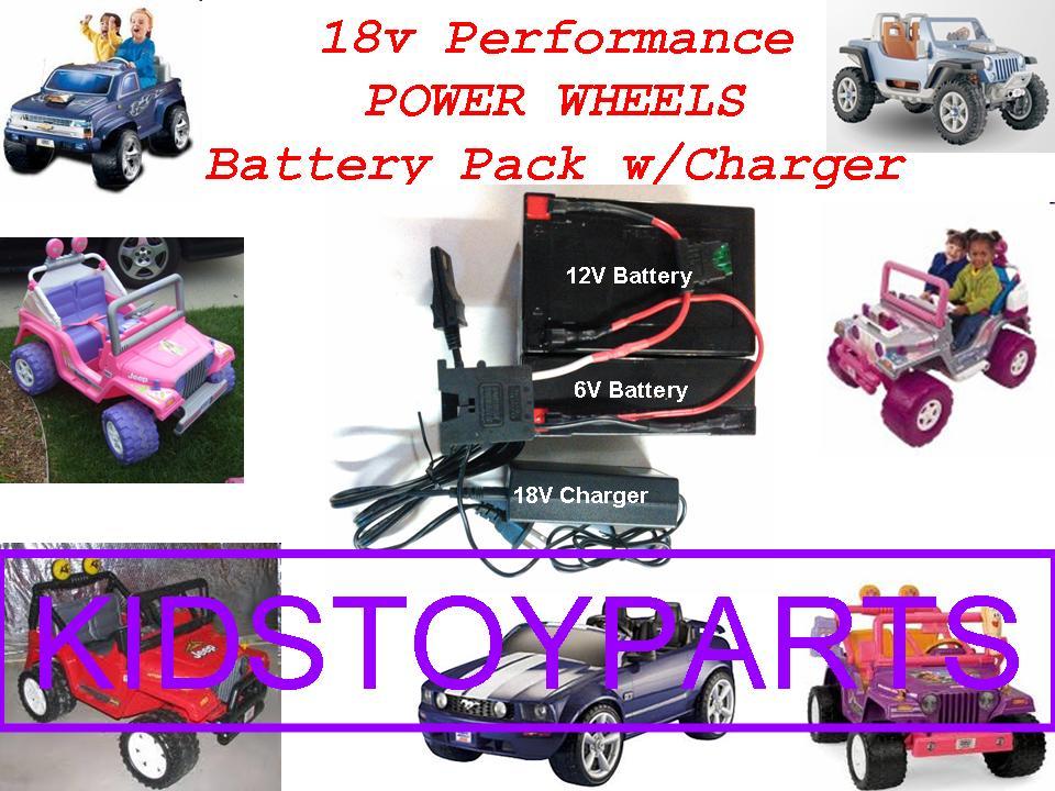 18V Battery and Charger Kit for 12V Power Wheels Jeeps and Trucks with Extended Runtime
