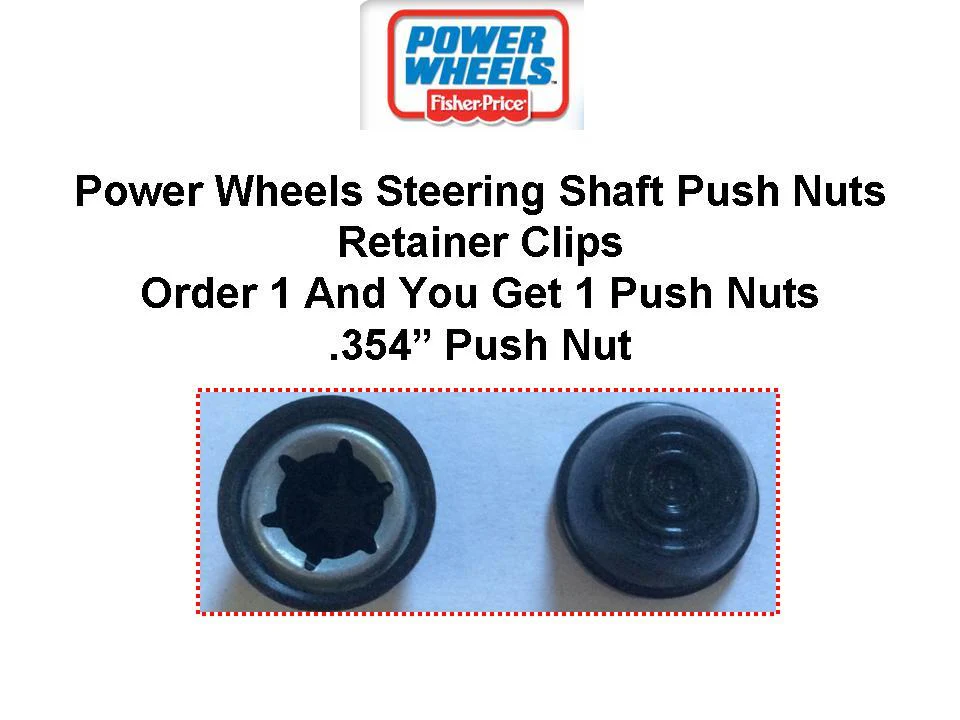 Power Wheels Steering Wheel Push Cap with 0.354 Retainer Nut, Black or White - Image 3