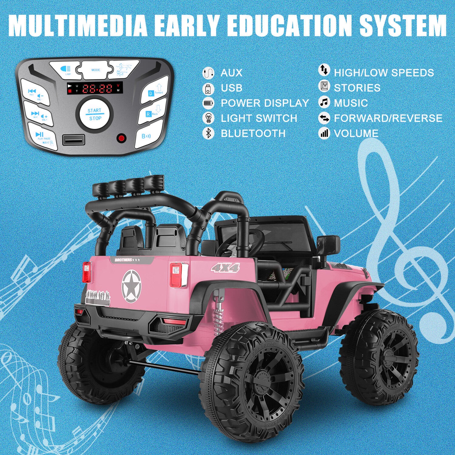 24V 2-Seater Electric Kids Ride-On Truck with 2x 200W Motors and Parent Remote Control - Image 17