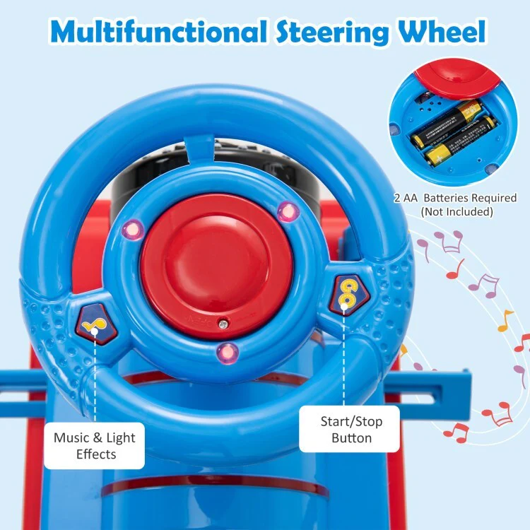 Electric 6V Battery-Powered Kids Ride-On Train Car Toy with Durable Wheels - Image 8