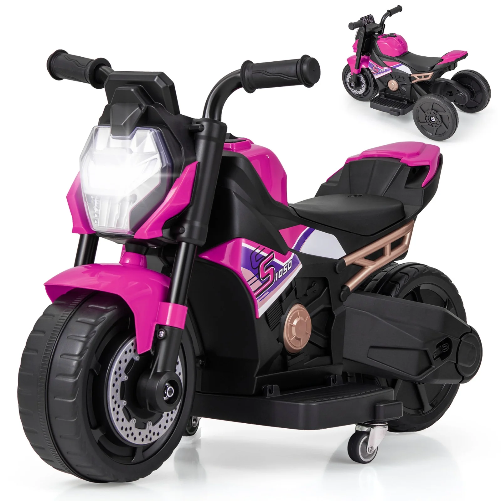 2-in-1 Kids Electric Motorcycle with Detachable Training Wheels, Headlight, and Horn - Image 11