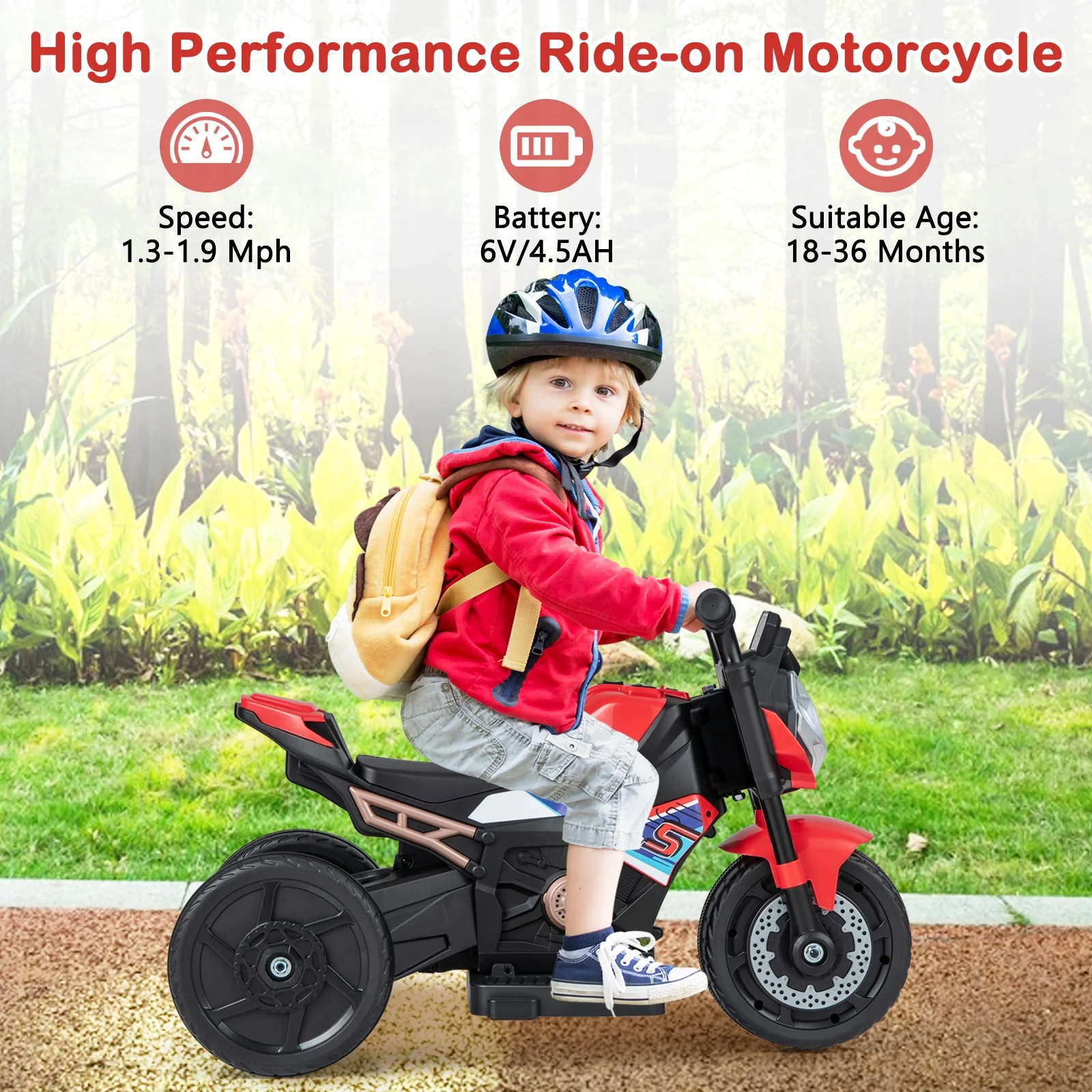 2-in-1 Kids Electric Motorcycle with Detachable Training Wheels, Headlight, and Horn - Image 6