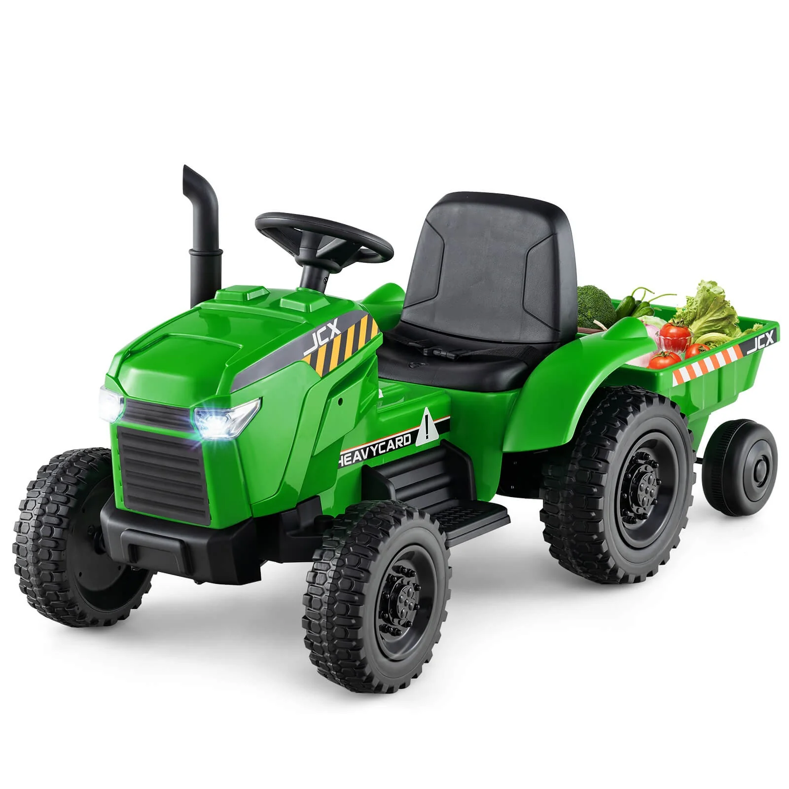 2-in-1 Kids 12V Battery-Powered Ride-On Tractor with Remote Control - Image 11
