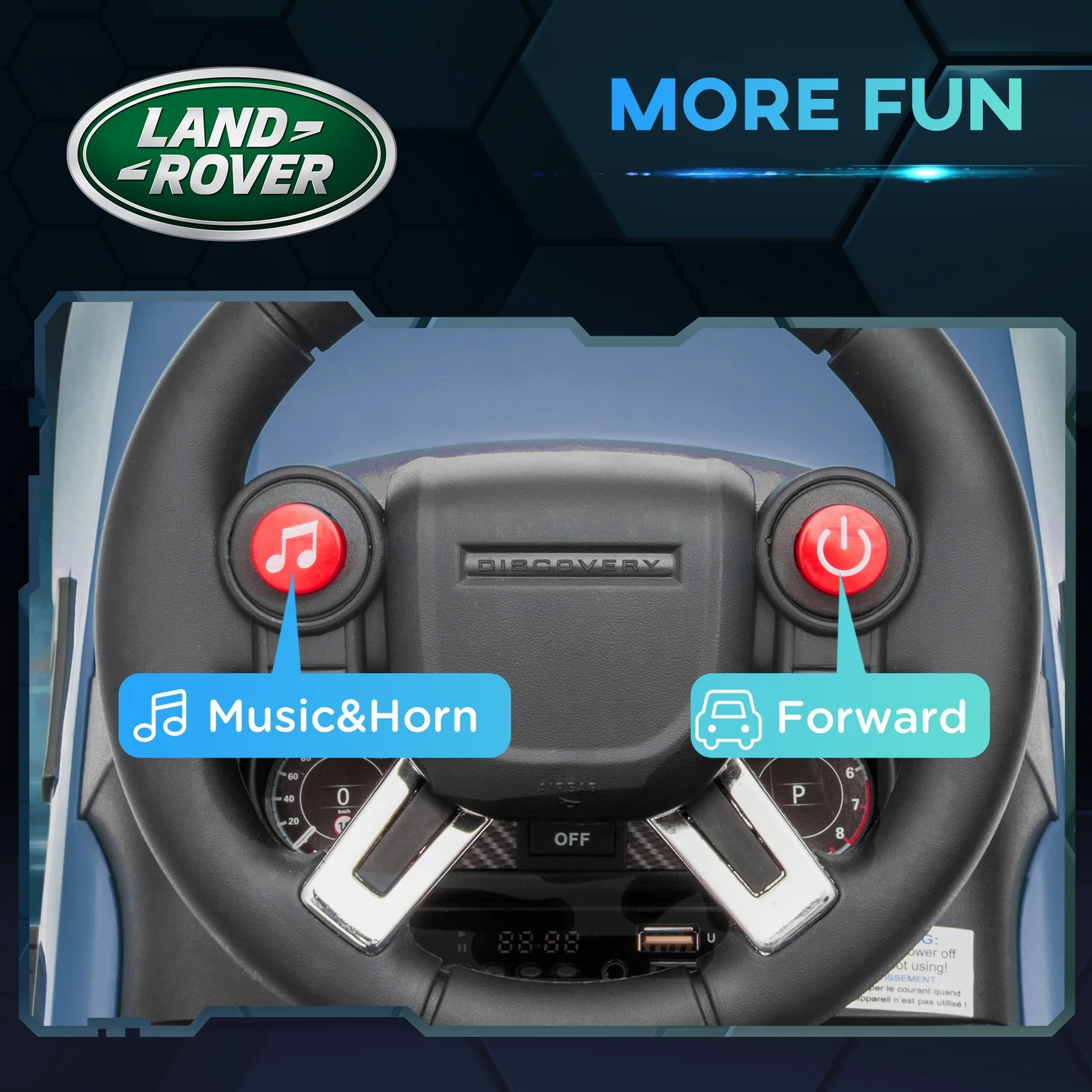 Licensed Land Rover 6V Ride-On Car with Sliding Function and Blue Lights - Image 7