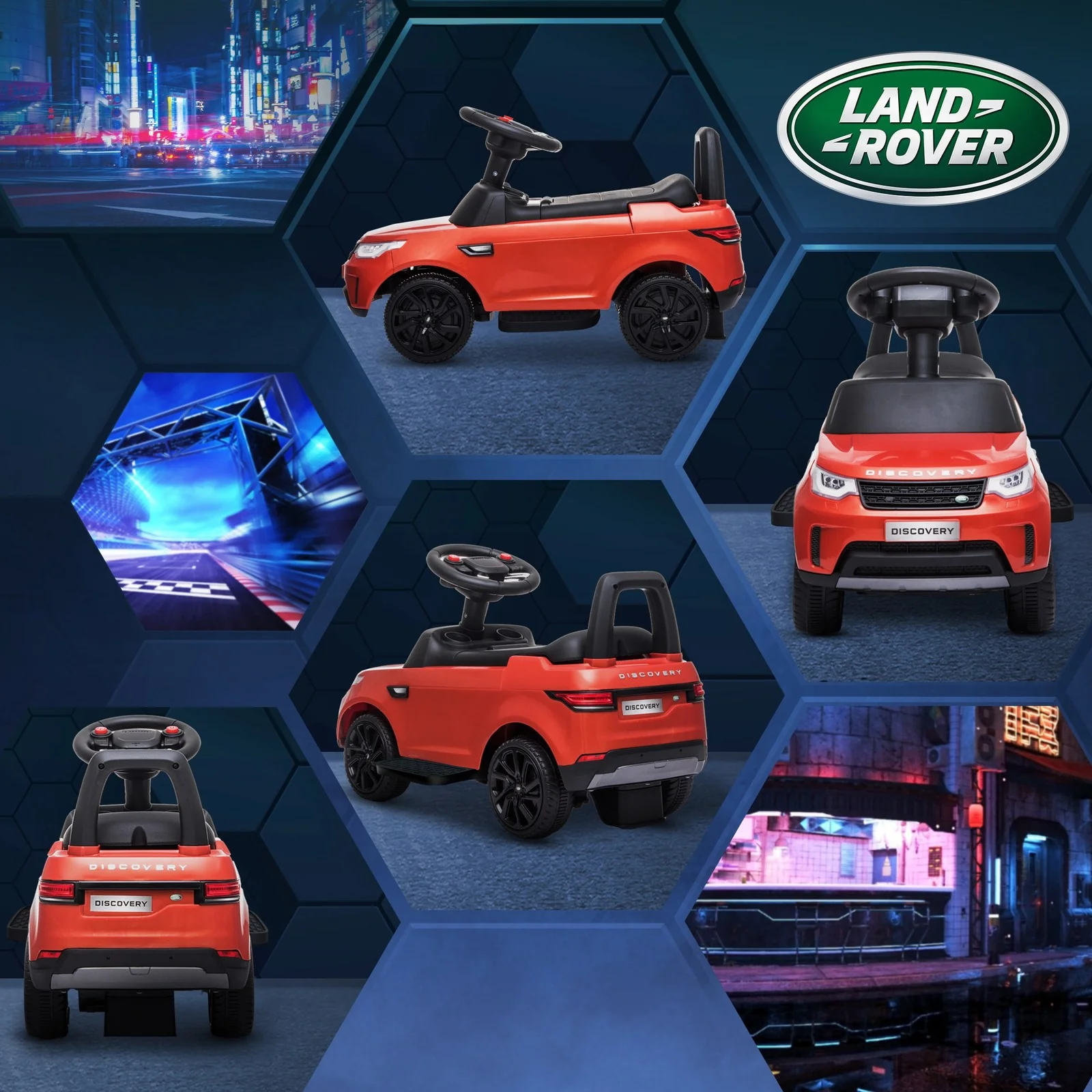 Licensed 6V Red Land Rover Ride-On Sliding Car for Kids - Image 10