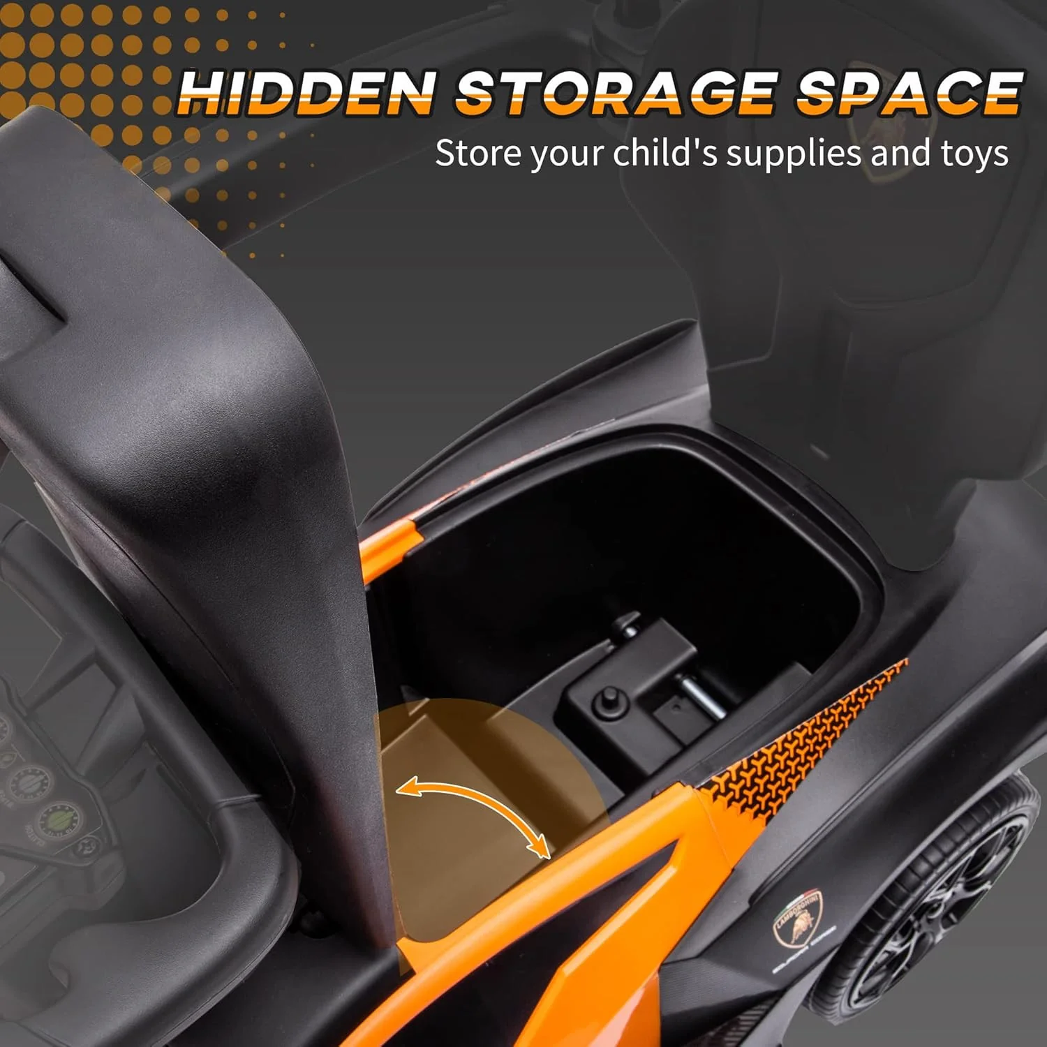 Dual Function Ride-On Car for Toddlers Aged 1-3, Official Lamborghini Stroller Slide - Image 4