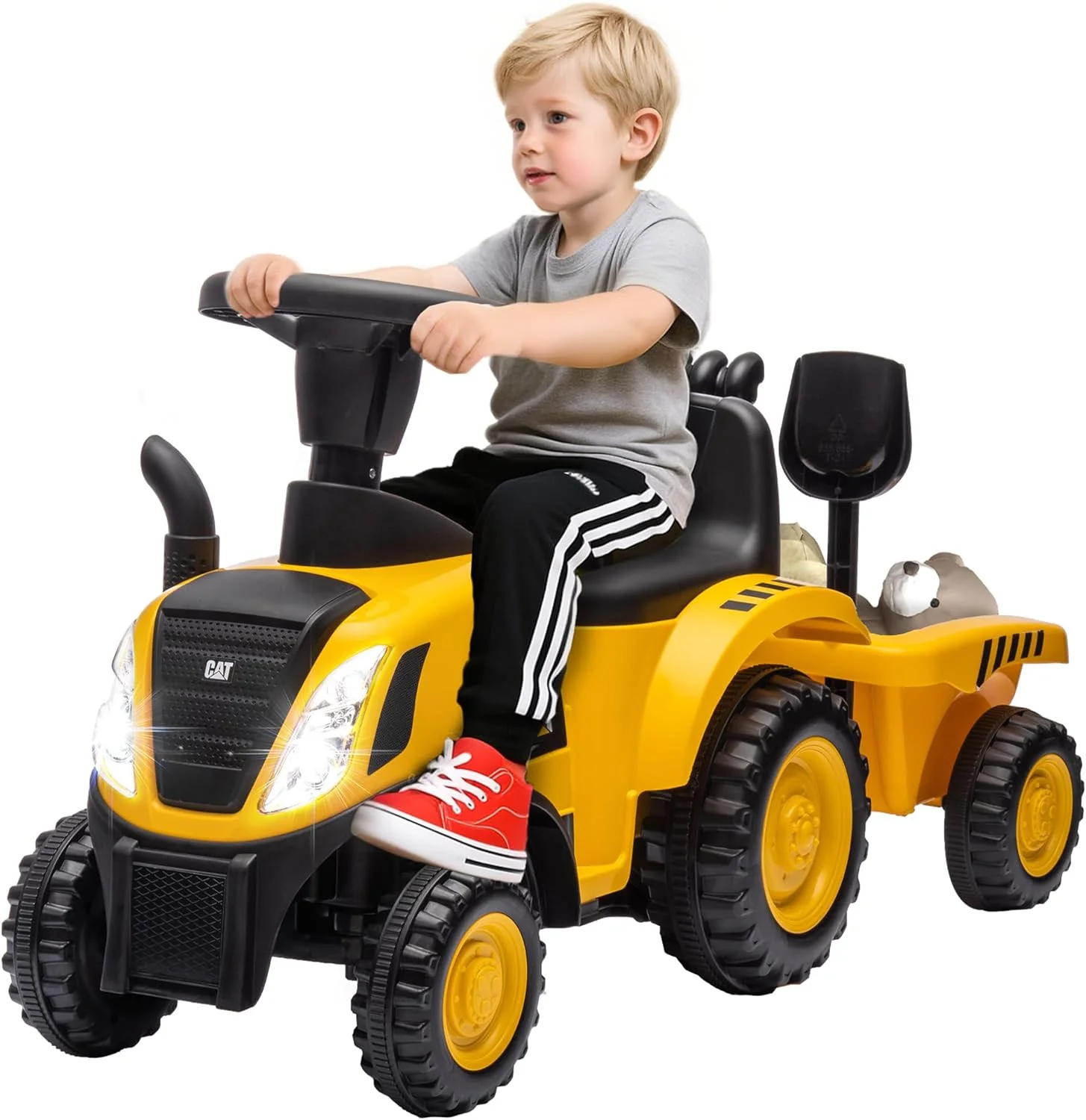 Dual Function Ride-On Tractor and Caterpillar Licensed Excavator for Children