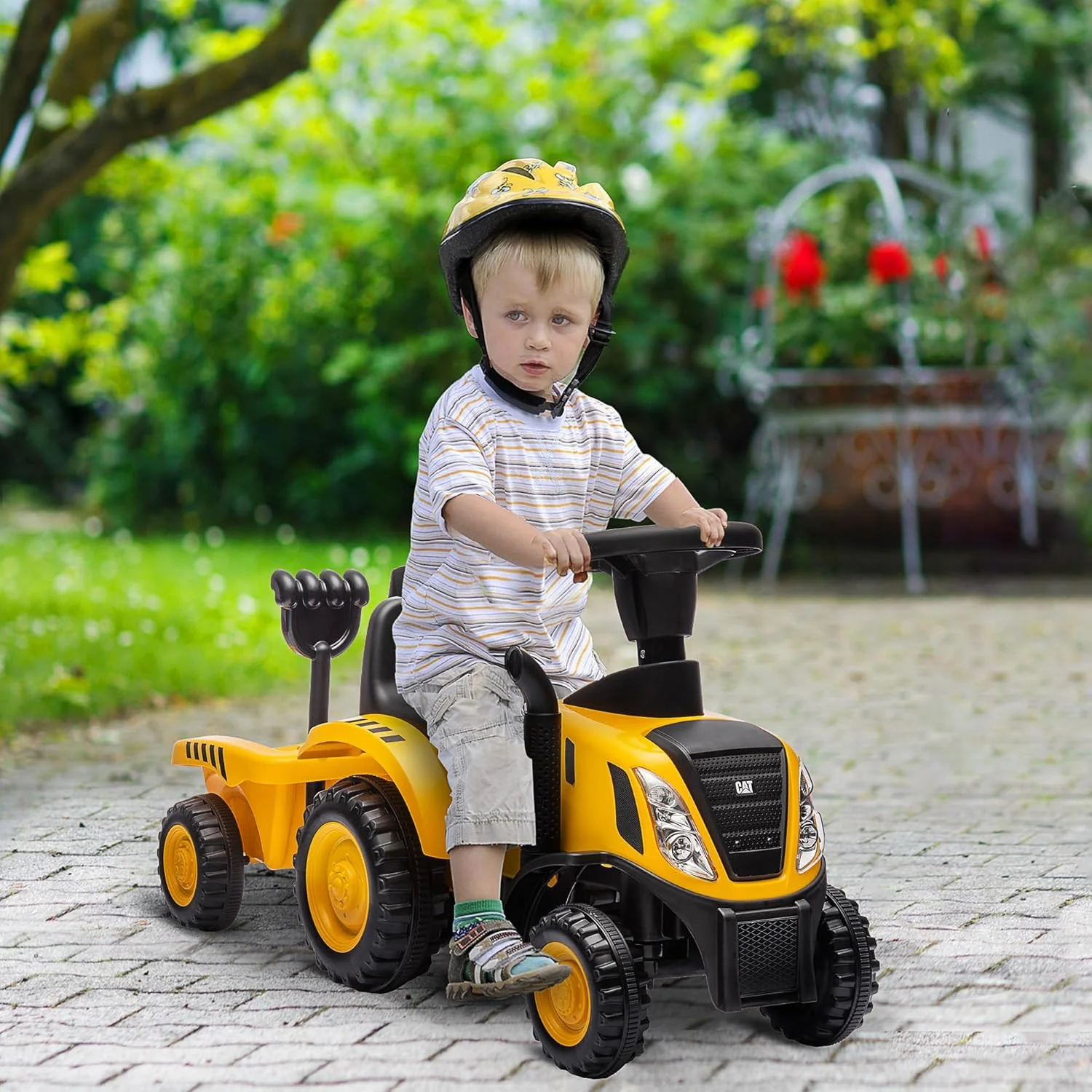 Dual Function Ride-On Tractor and Caterpillar Licensed Excavator for Children - Image 2
