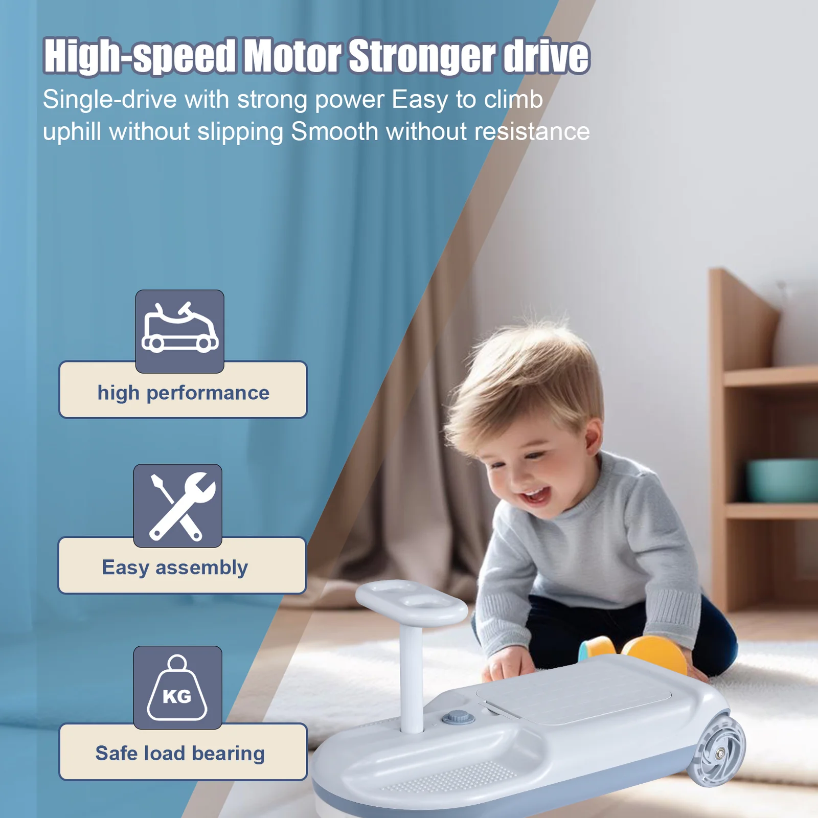 2-in-1 Toddler Electric Portable Car and On-the-Go Cleaning Mop Cart - Image 6