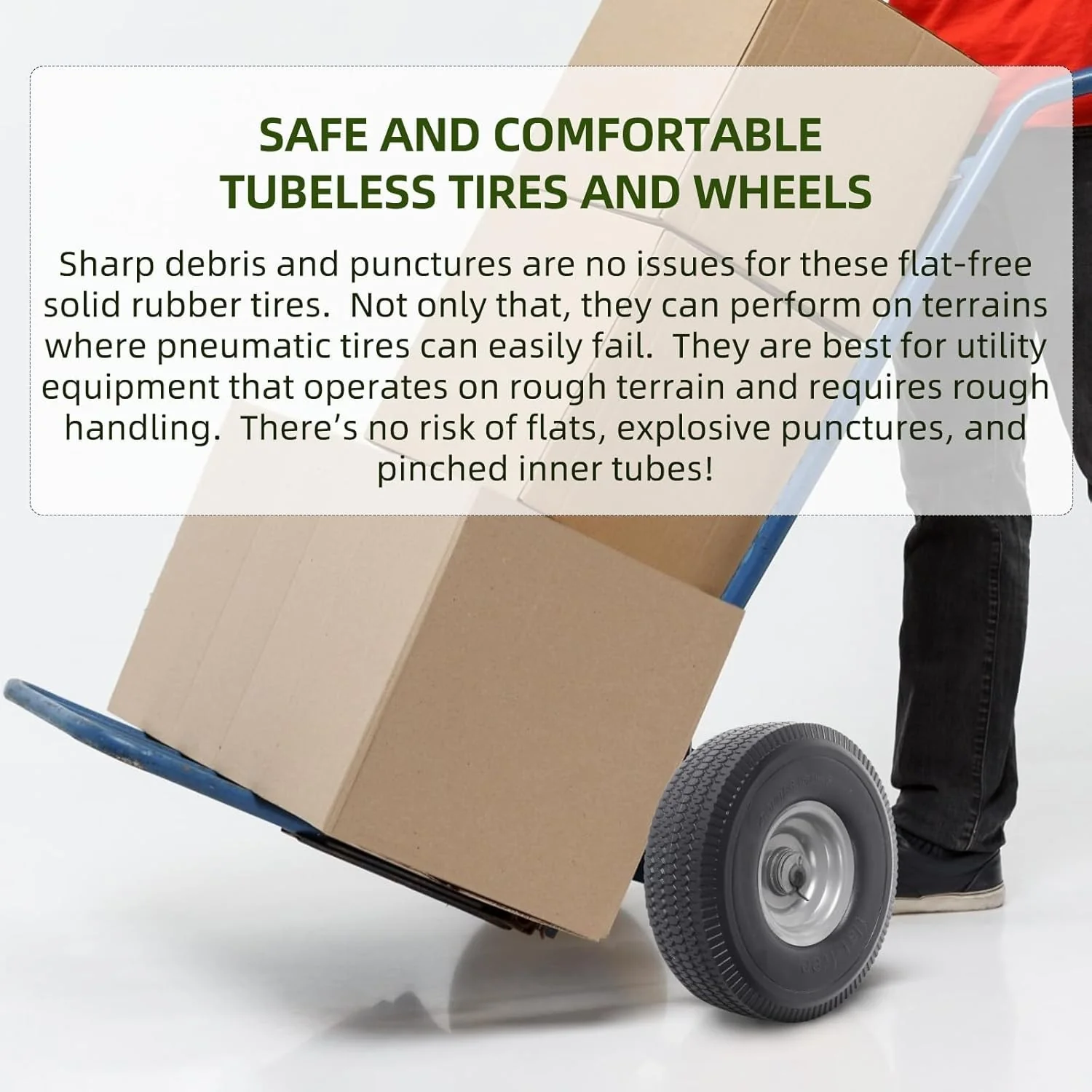 2-Pack 10-Inch Flat-Free Solid Wheels for Utility Equipment - Image 5